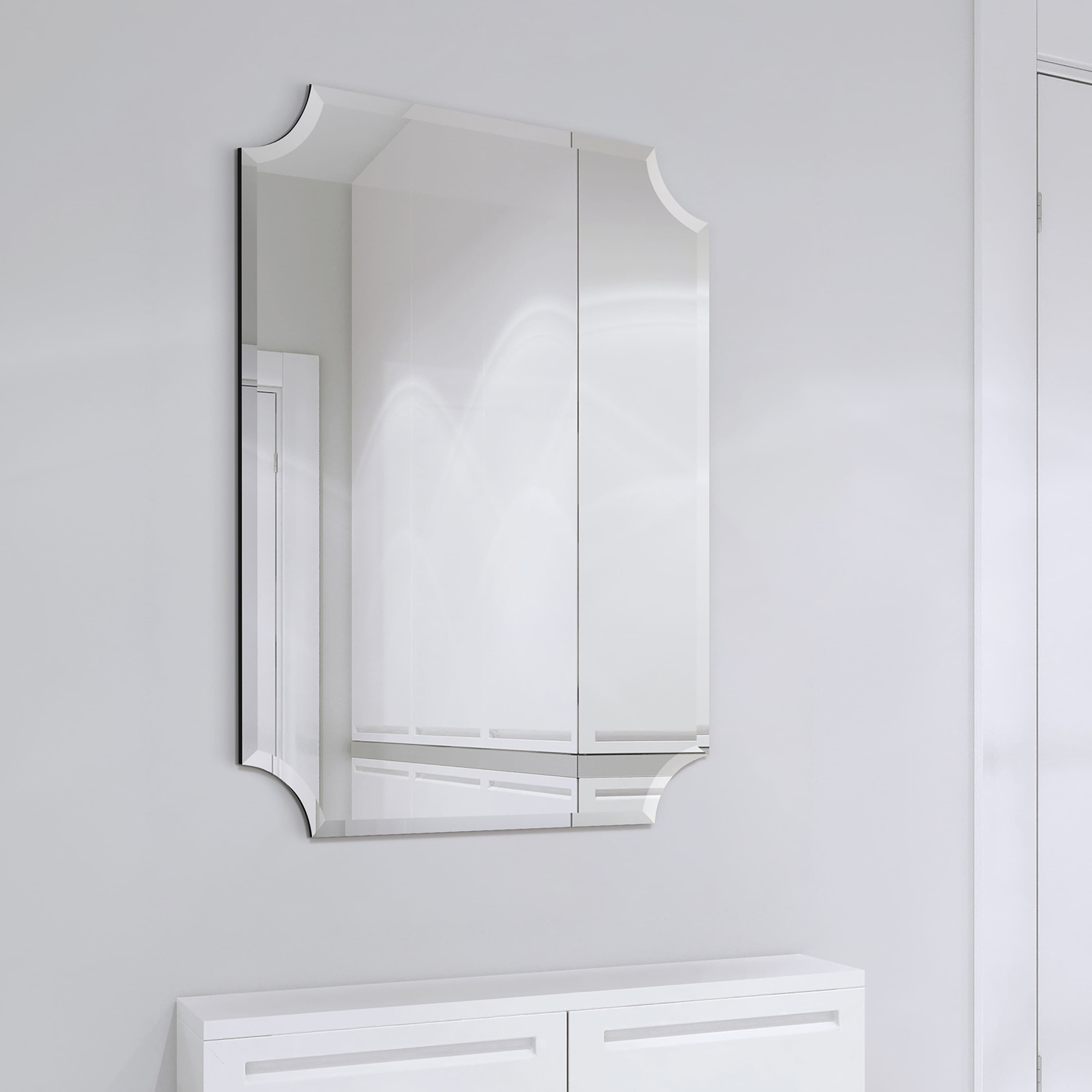 Empire Art Direct Scalloped & Beveled Frameless Wall Mirror