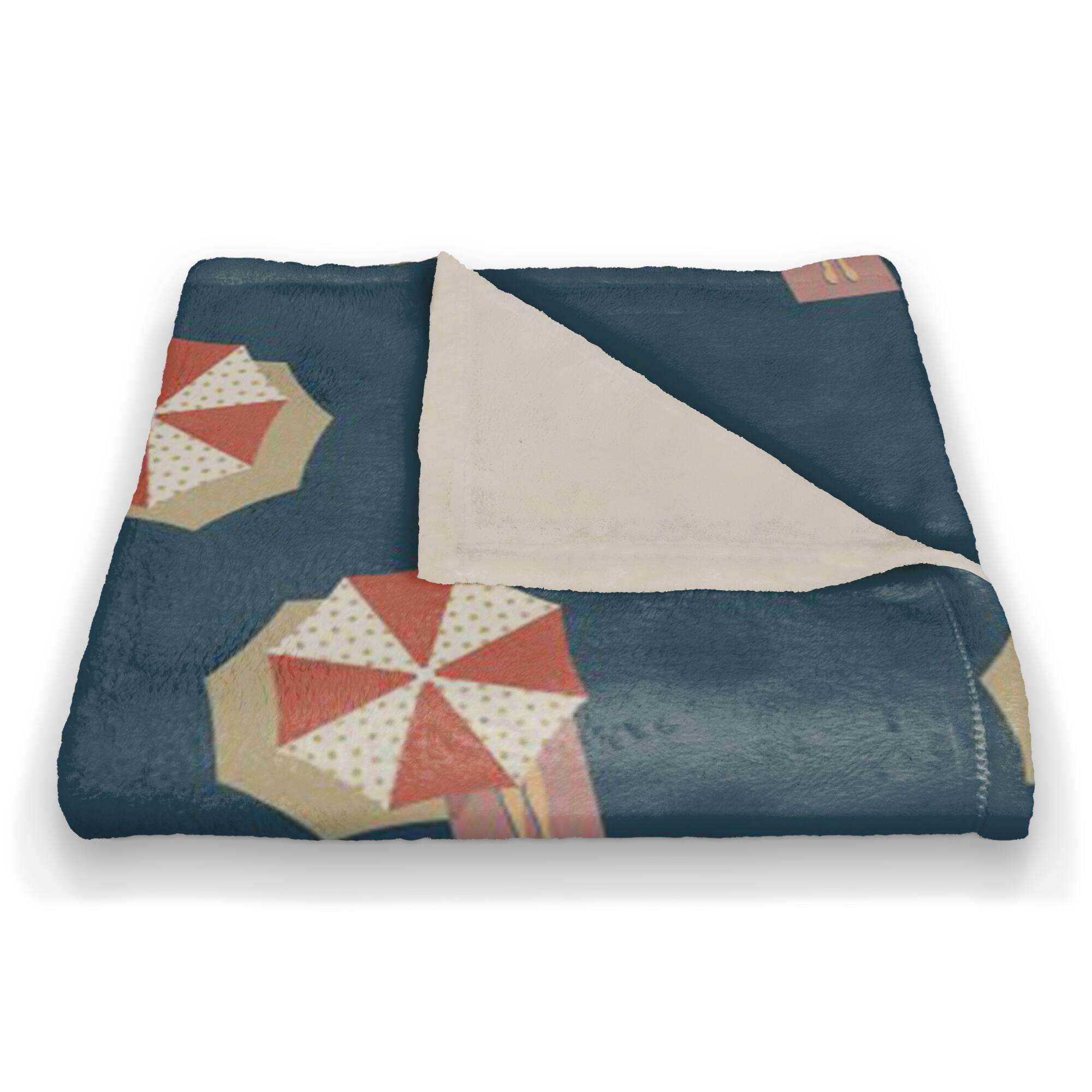 Umbrella Pattern Coral Fleece Blanket