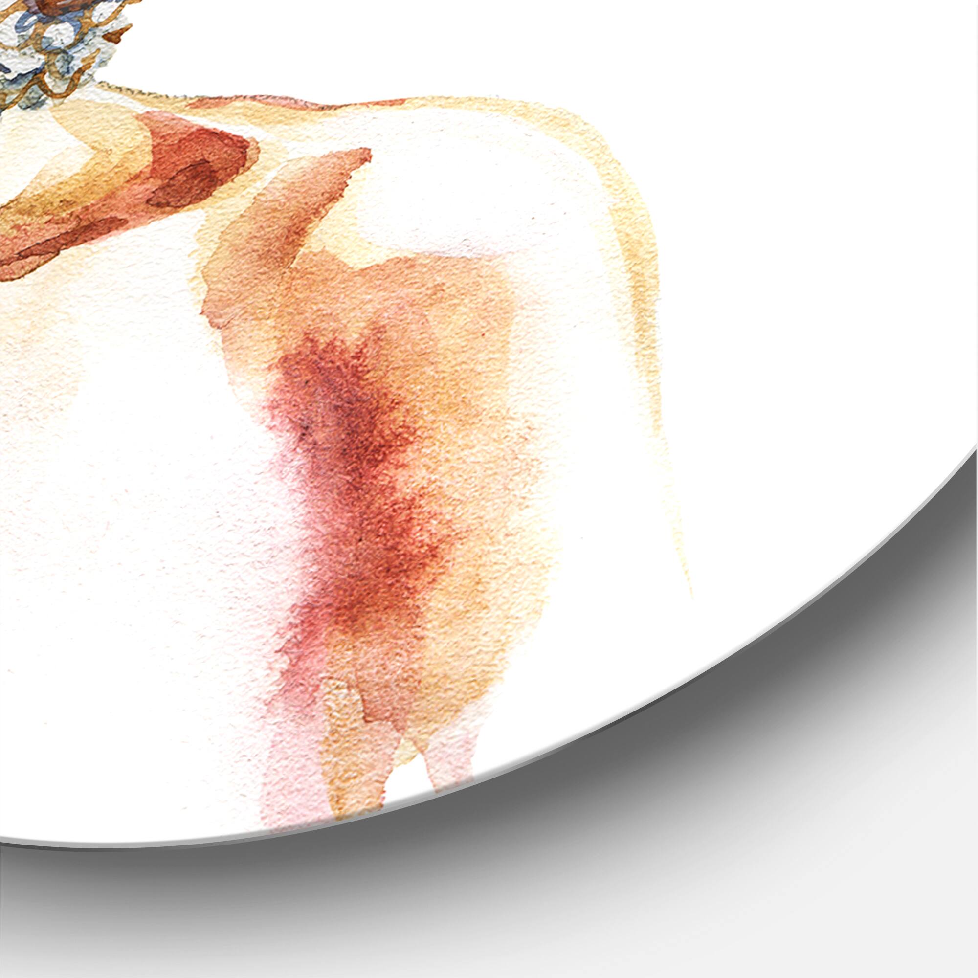 Designart - Portrait of African American Woman V - Modern Metal Circle Wall Art