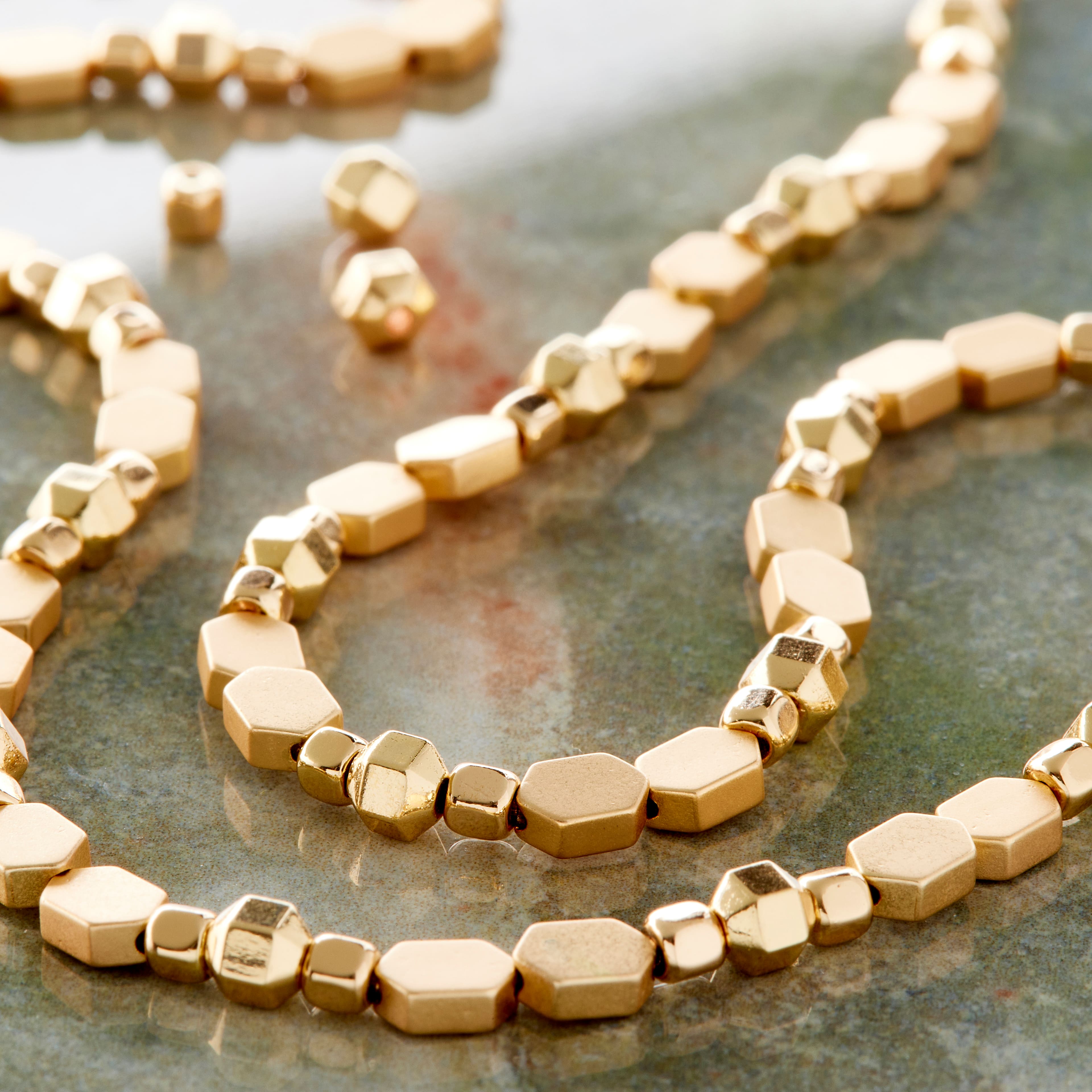 Matte Gold Hematite Mix Beads by Bead Landing™