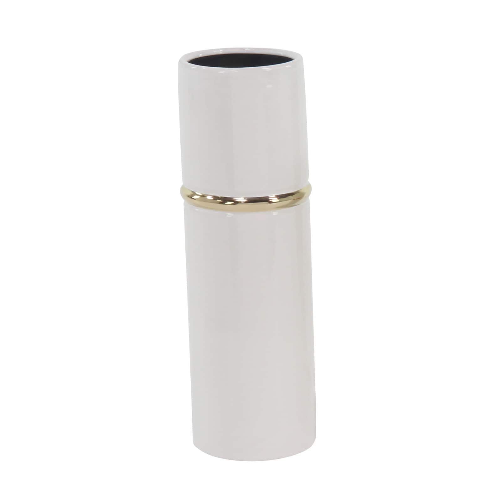 White Stoneware Glam Vase Set