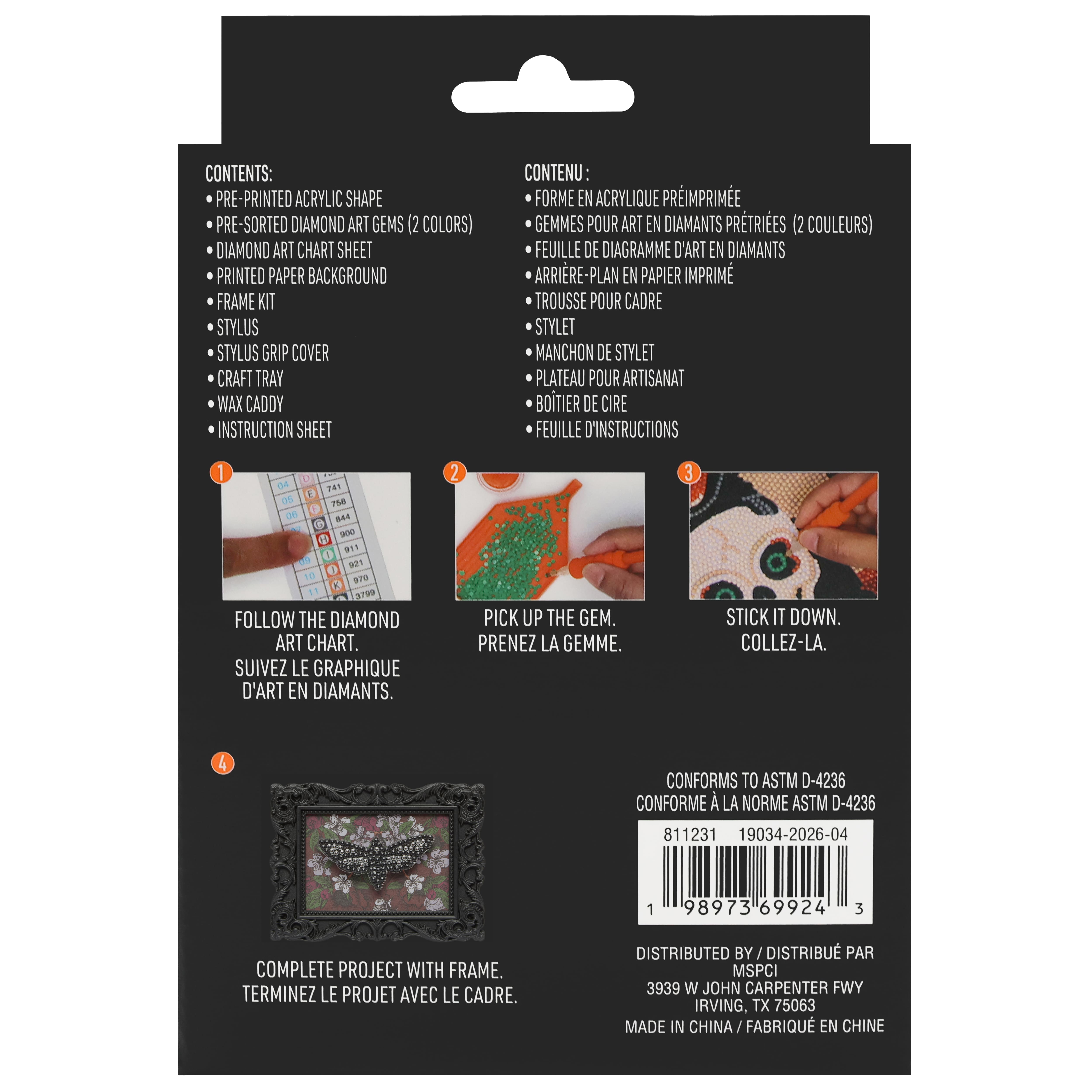 2" x 3" Moth Acrylic Surface Diamond Art Kit with Frame by Make Market®