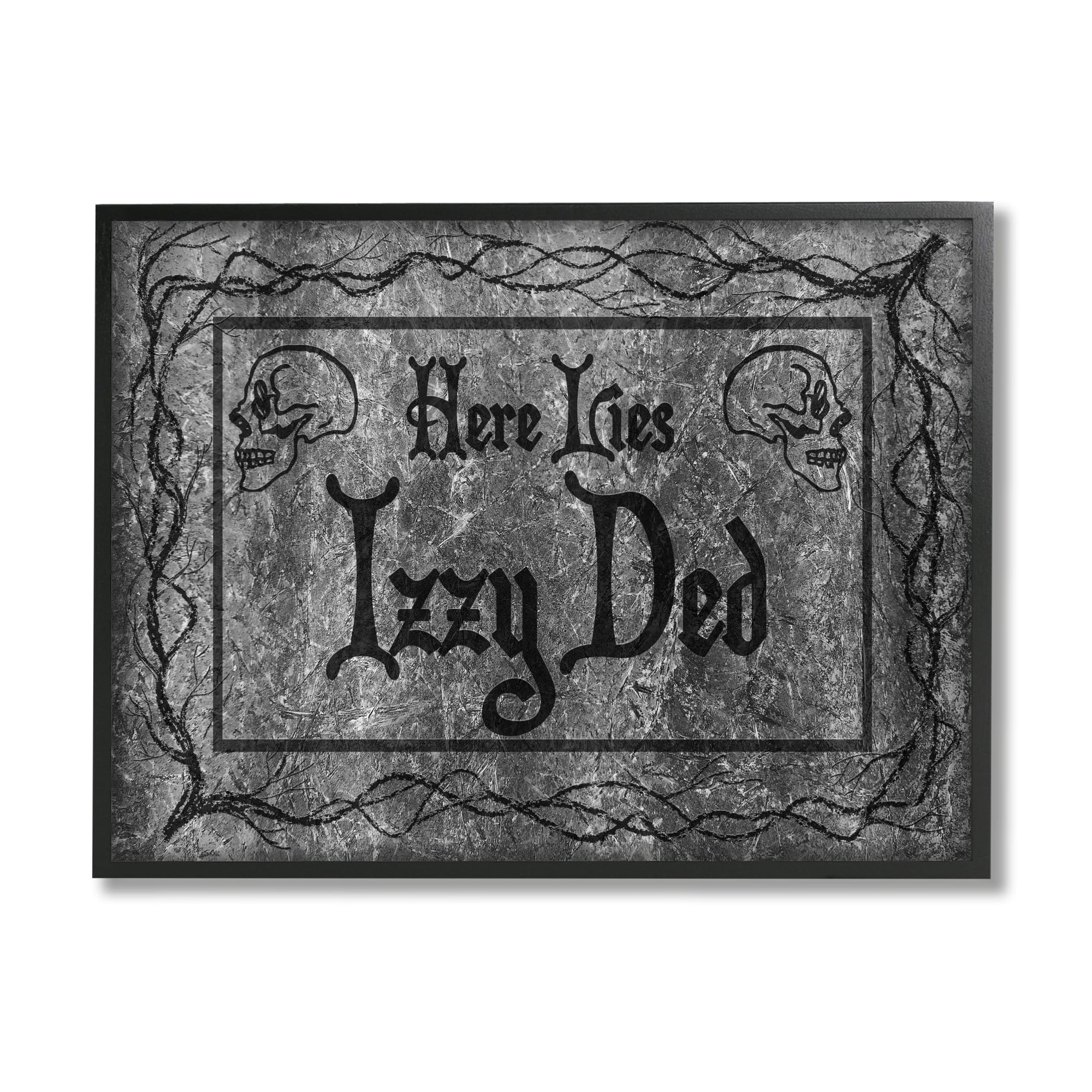 Stupell Industries Here Lies Izzy Ded Gravestone Framed Giclee Art