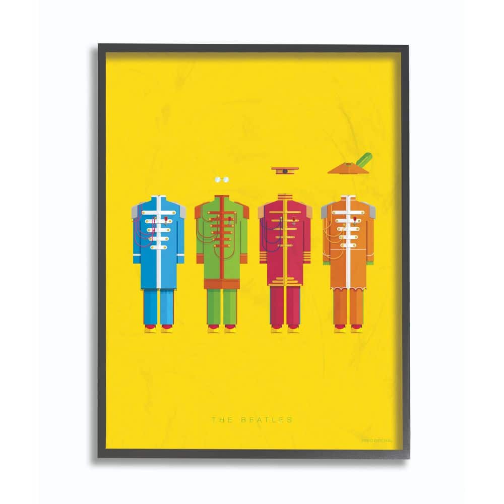 Stupell Industries The Beatles Sgt. Peppers Minimalist Illustration Black Framed Wall Art