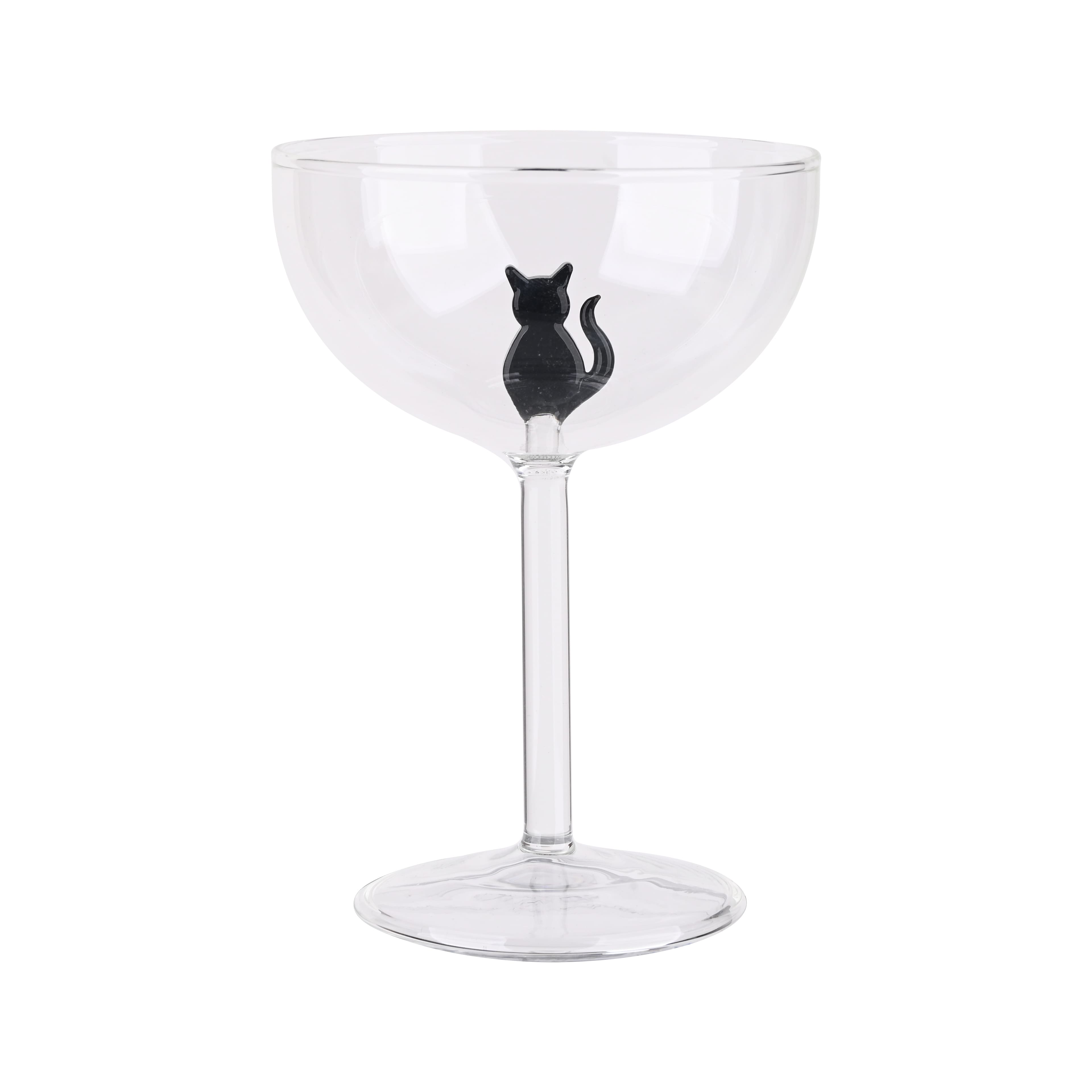 Michaels, 11oz. Black Cat Icon Coupe Glass by Celebrate It™ – Category: Halloween Baking & Party