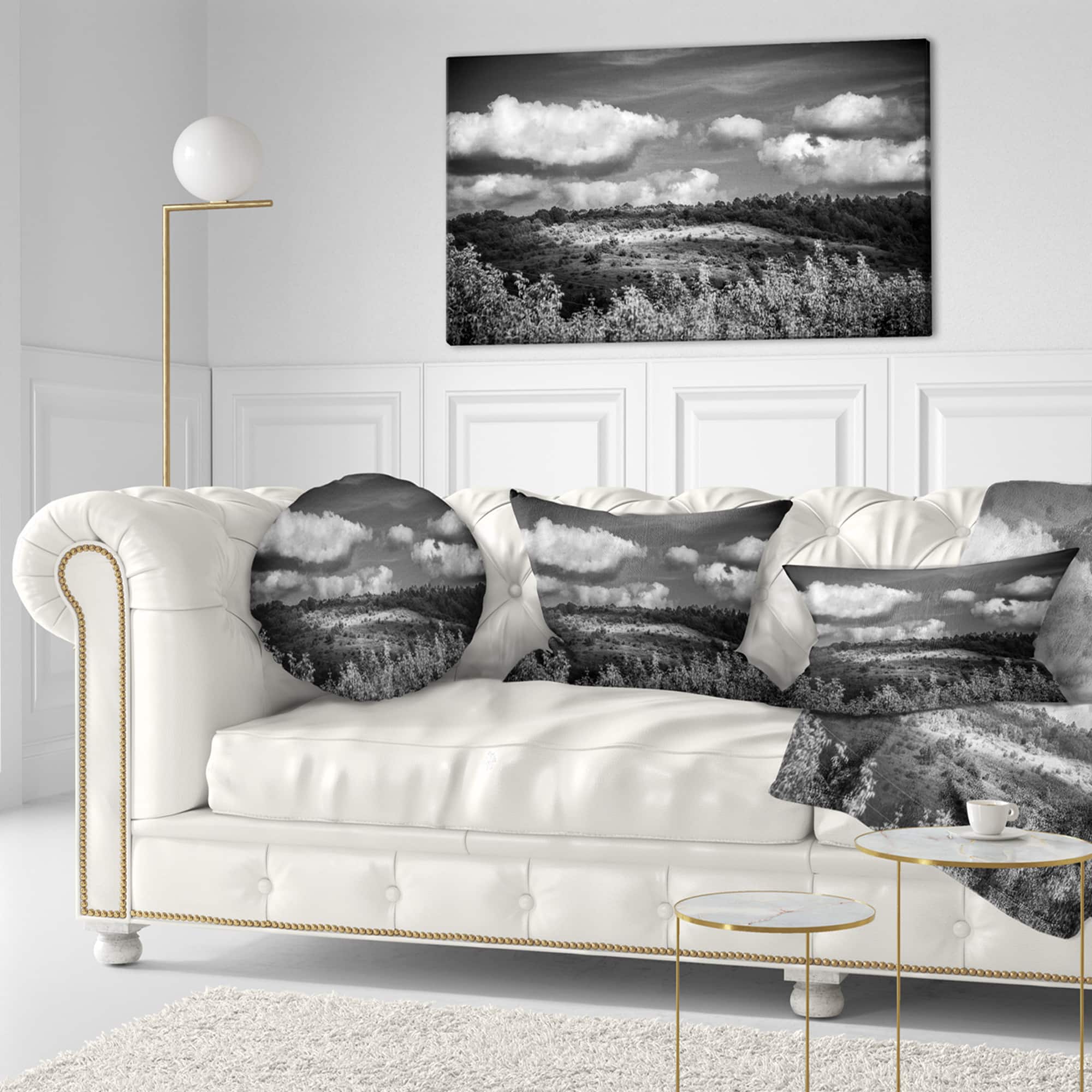 Designart - Green Hills under Cloudy Sky - Extra Large Wall Art Landscape