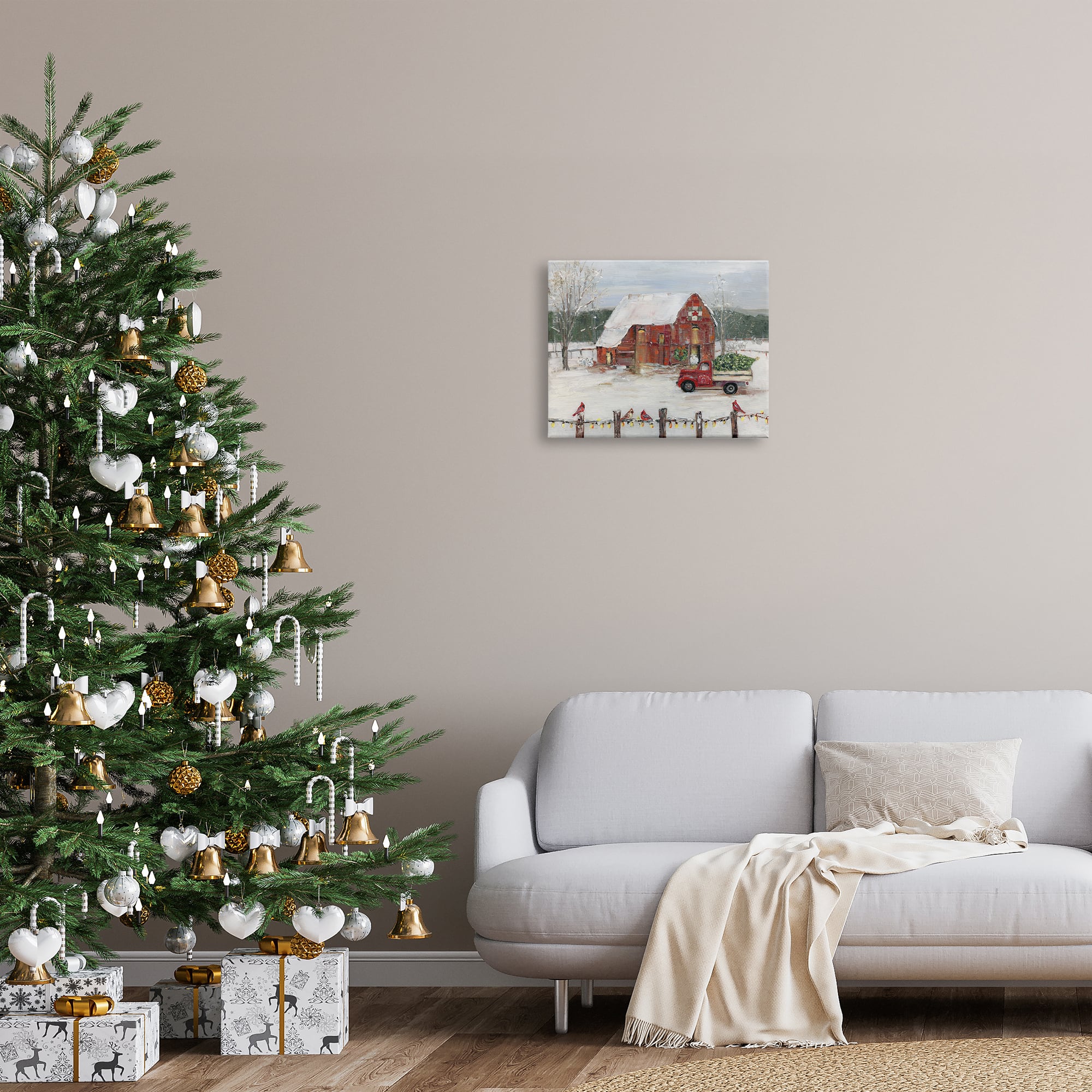 Stupell Industries Snowy Holiday Tree Farm Landscape Canvas Wall Art