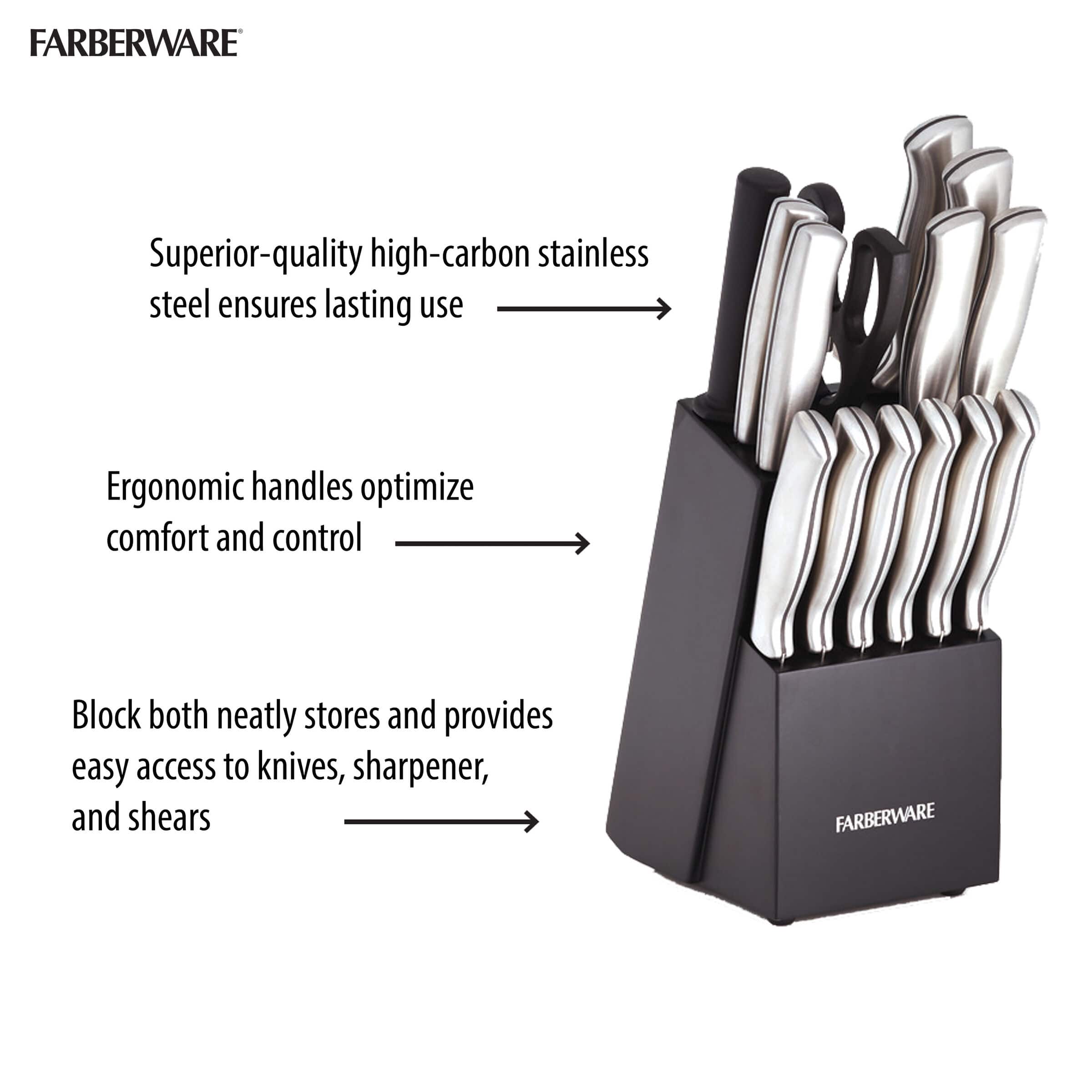 Farberware Stainless Steel Knife Block Set