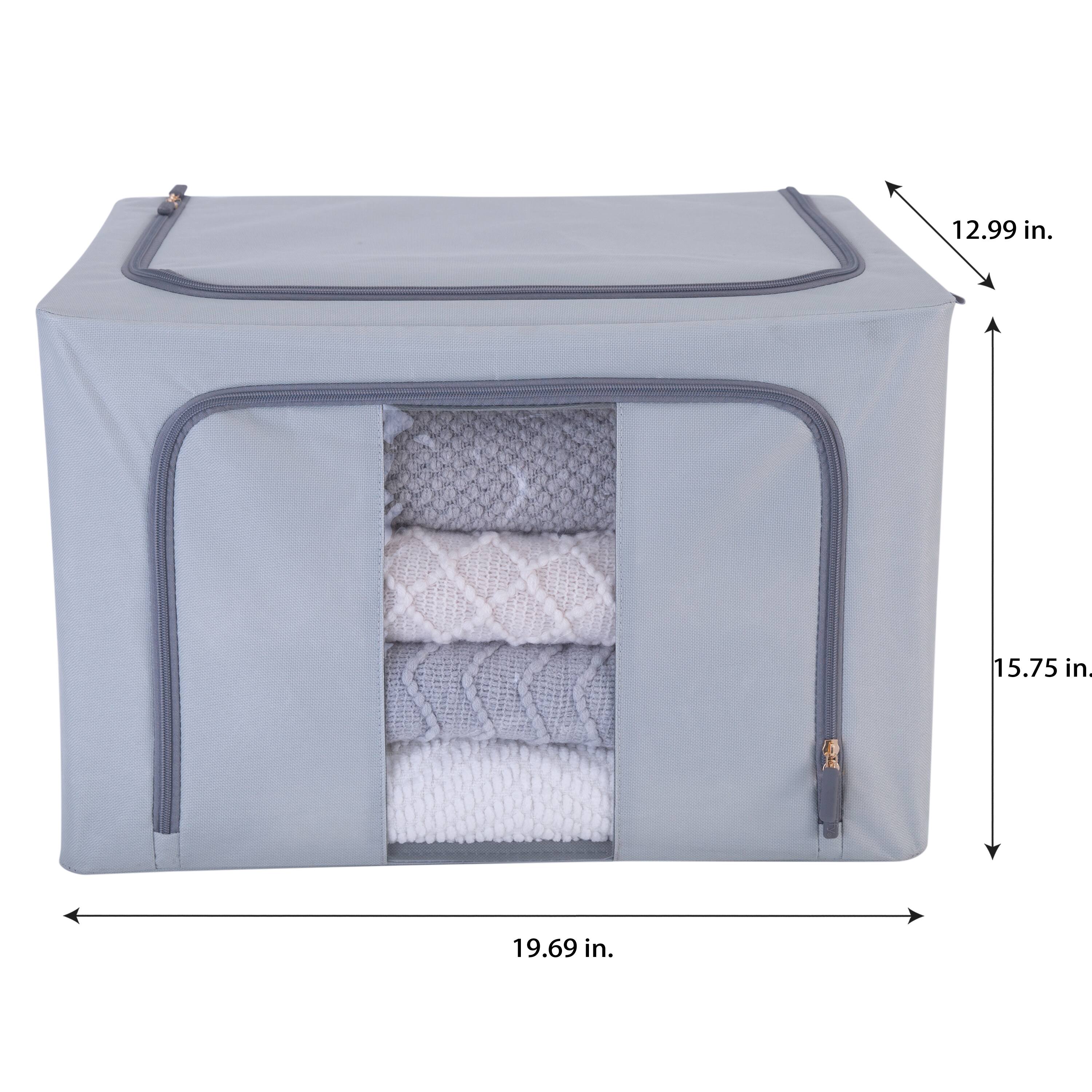 Simplify Gray Collapsible Storage Box with Handles