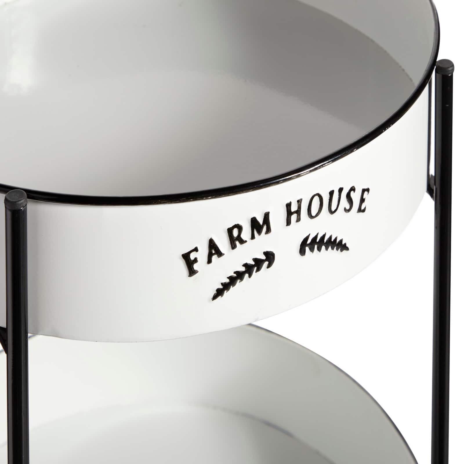 White Farmhouse Metal Storage Cart