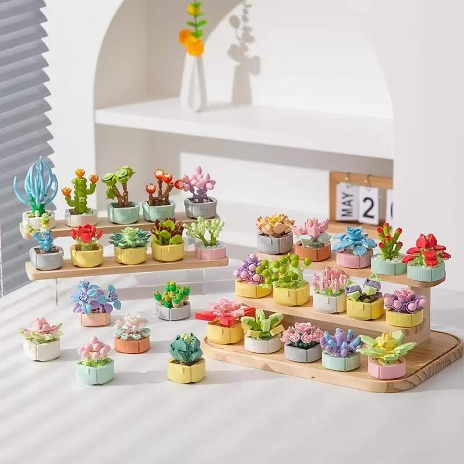 Wizardi Money String Building Brick Mini Potted Plants Set