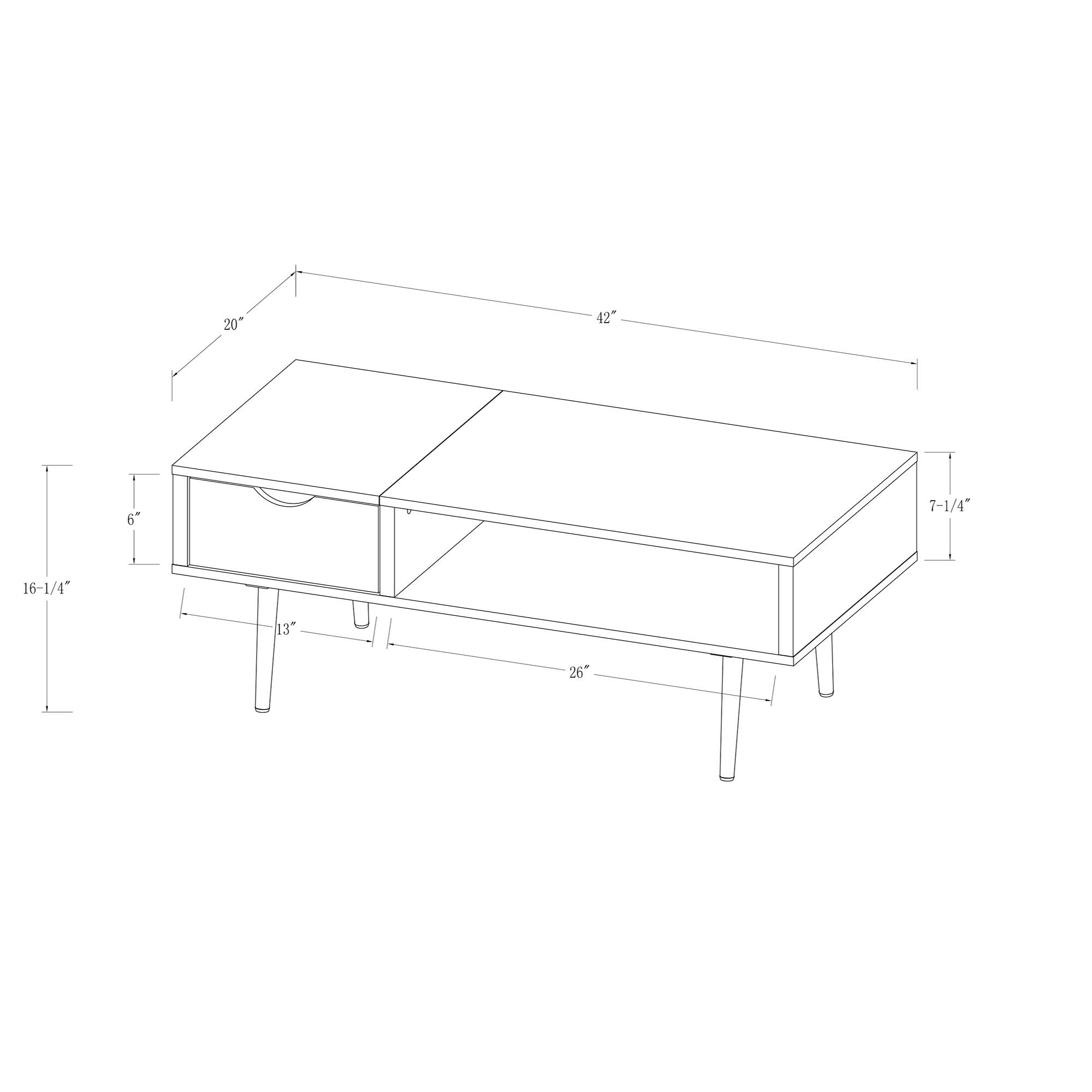 Acorn Mid Century Modern Faux Marble Coffee Table