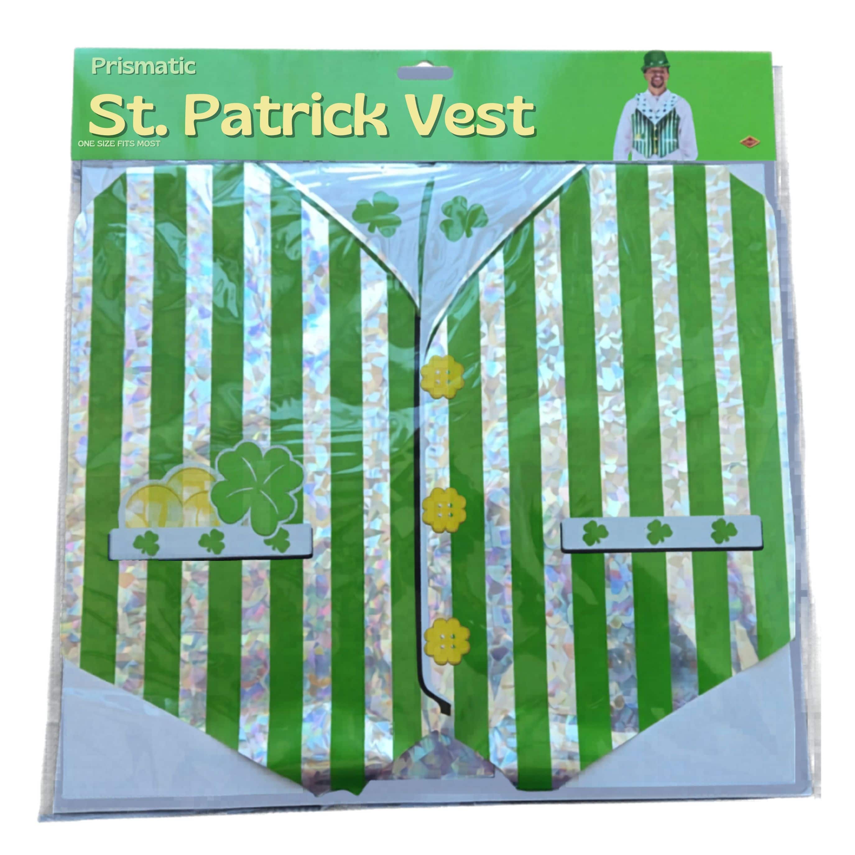Beistle Prismatic St. Patrick's Day Vests, 2ct.
