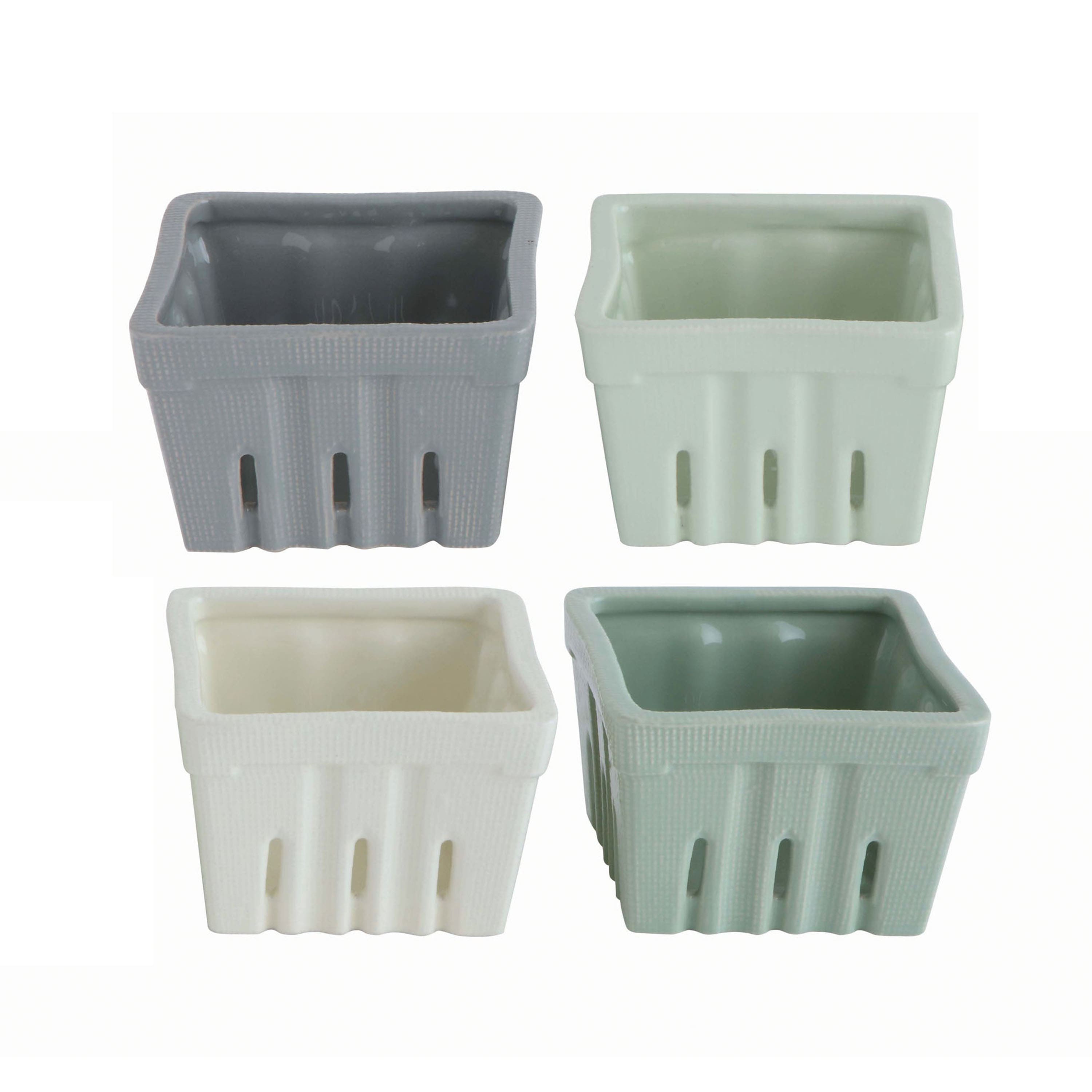 Hello Honey® Multicolor Square Stoneware Berry Bowl Set