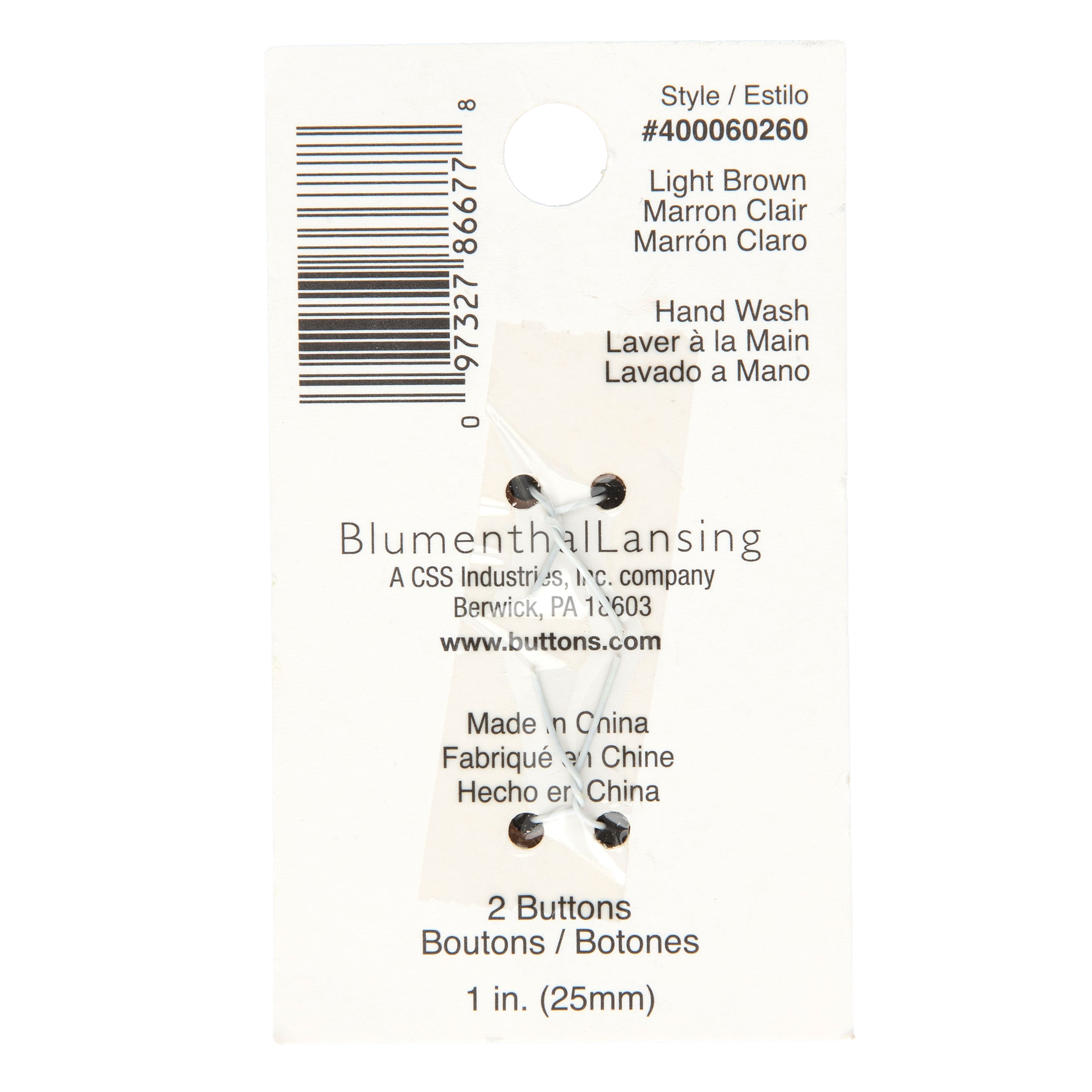 Organic Elements 1" Heart-Shaped Light Brown Wood Buttons, 2ct.