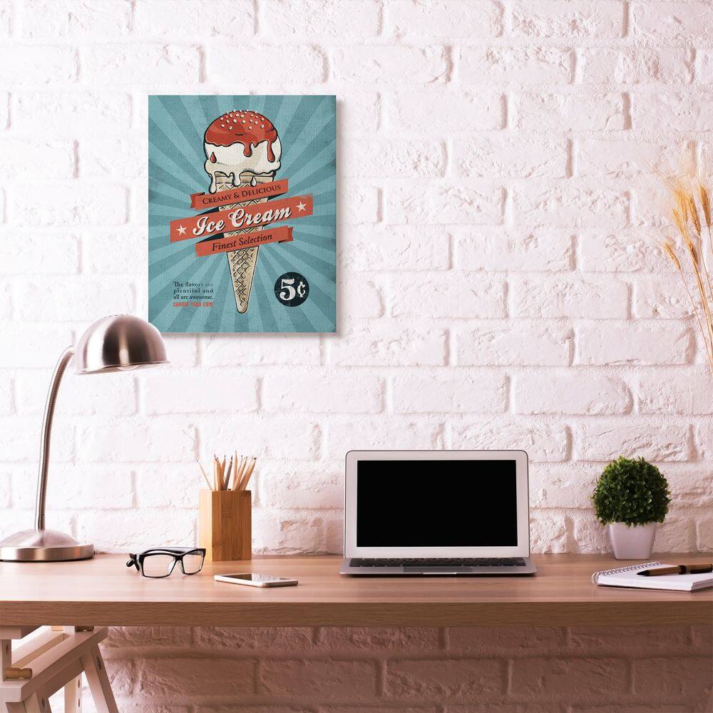 Stupell Industries Retro Ice Cream Parlor Canvas Wall Art