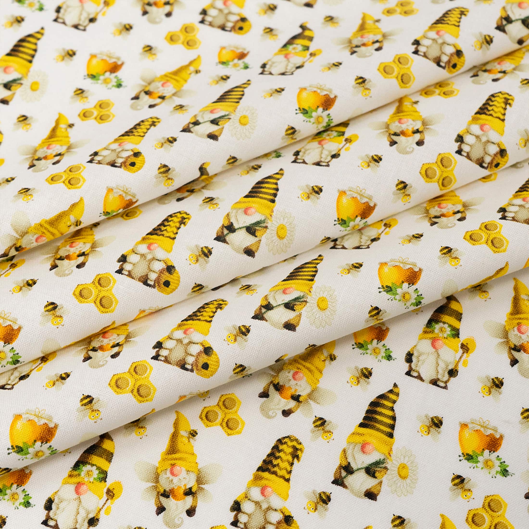 SINGER Bee Gnomes Print Cotton Fabric
