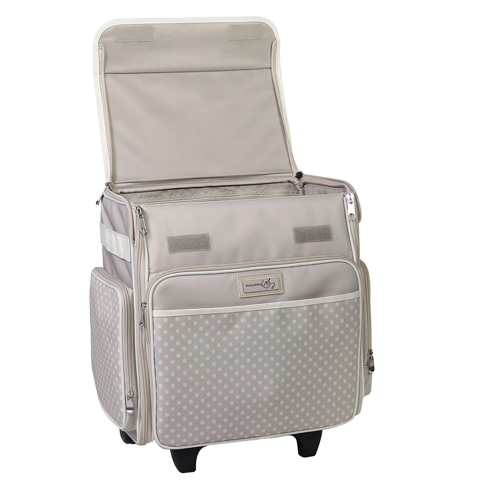 Everything Mary Tan Dot Rolling Scrapbooking Case