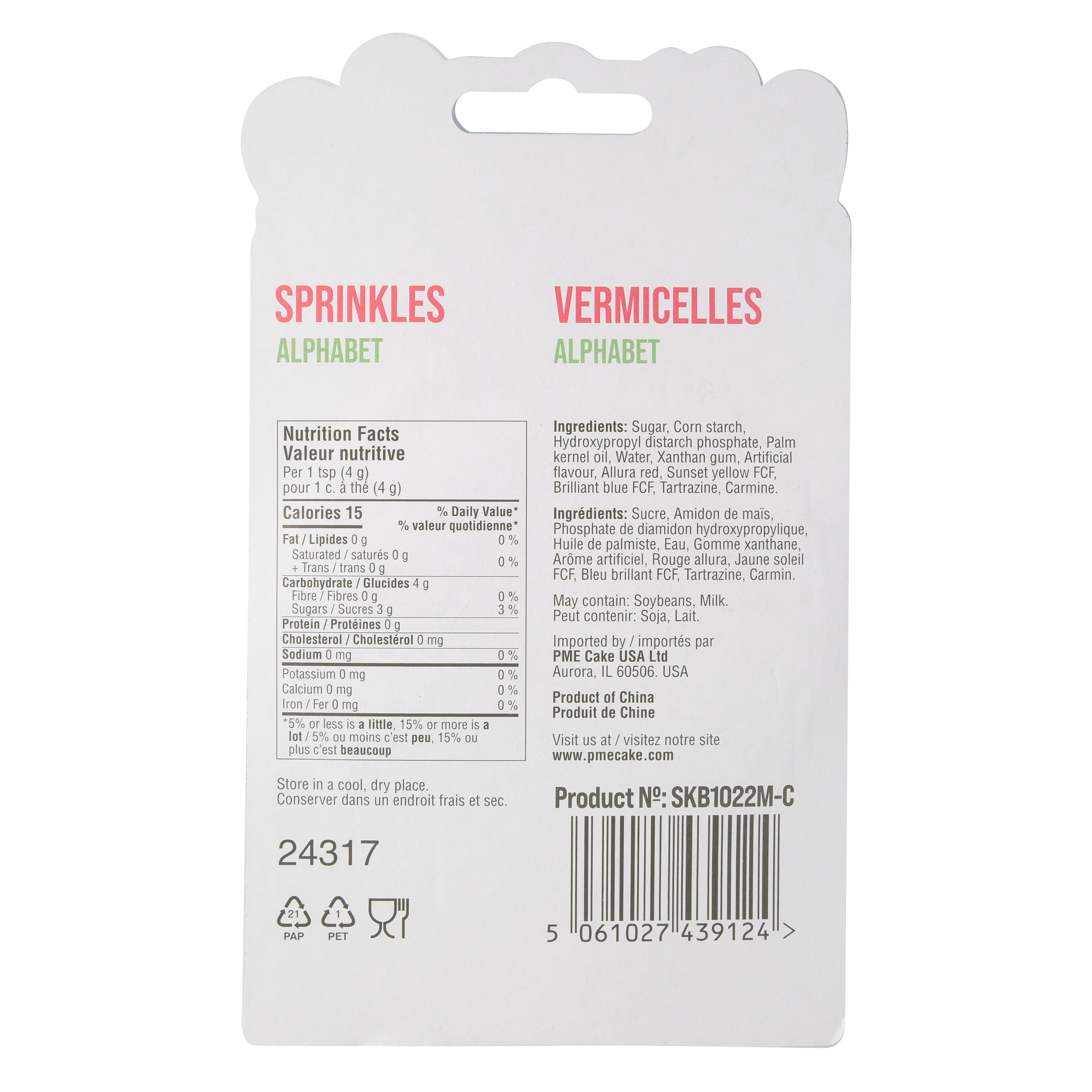 PME Cake Sweet Street® Alphabet Sprinkles