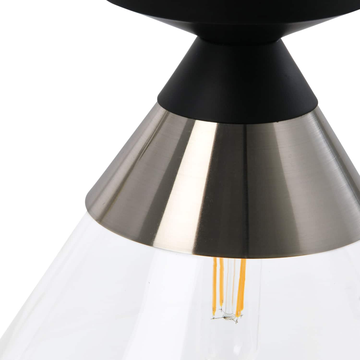 Hello Honey® Robert Stevenson Lighting Theo Metal & Conical Glass Flush Mount Ceiling Light