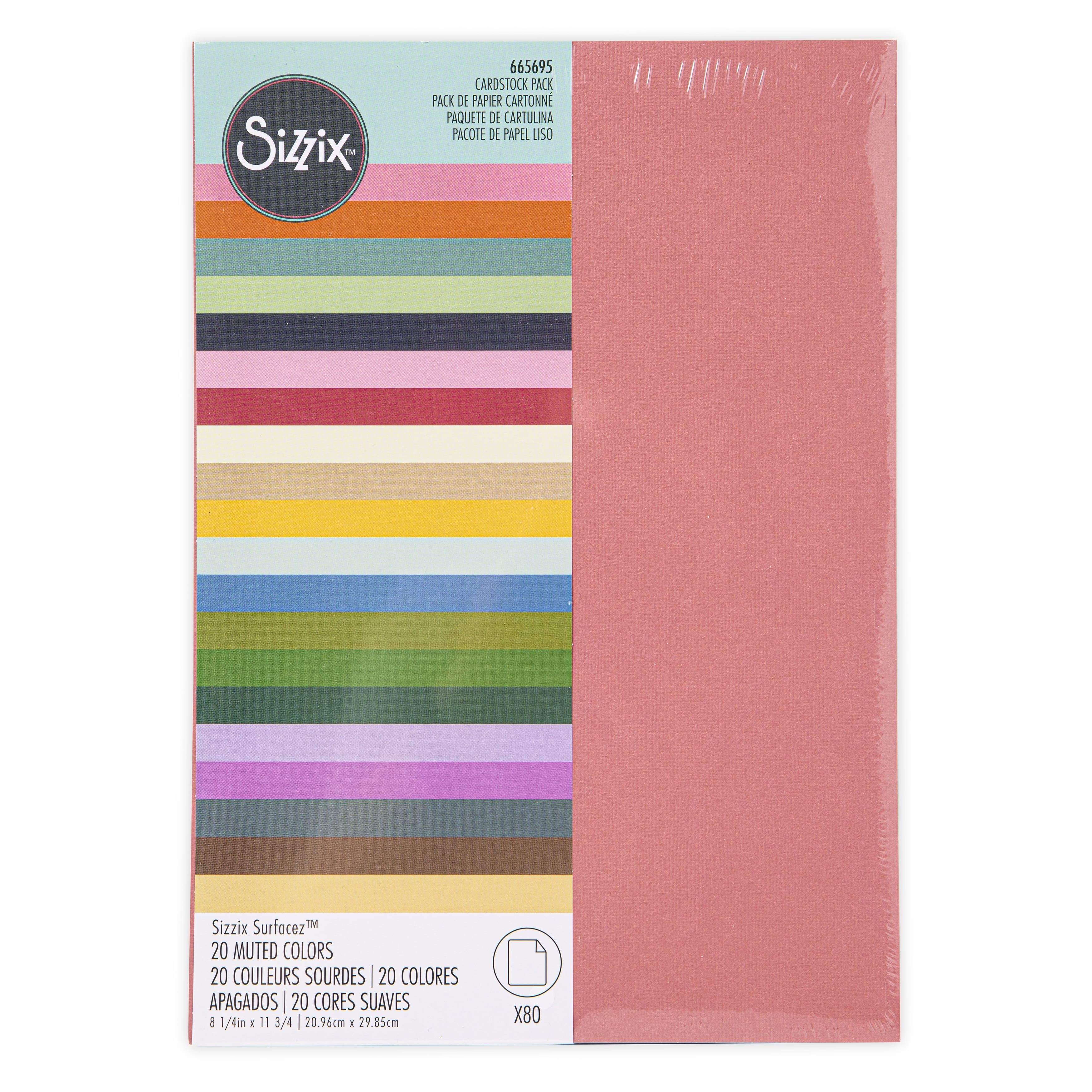 Sizzix Surfacez™ 8" x 11.5" Muted Colors Cardstock Paper, 80 Sheets