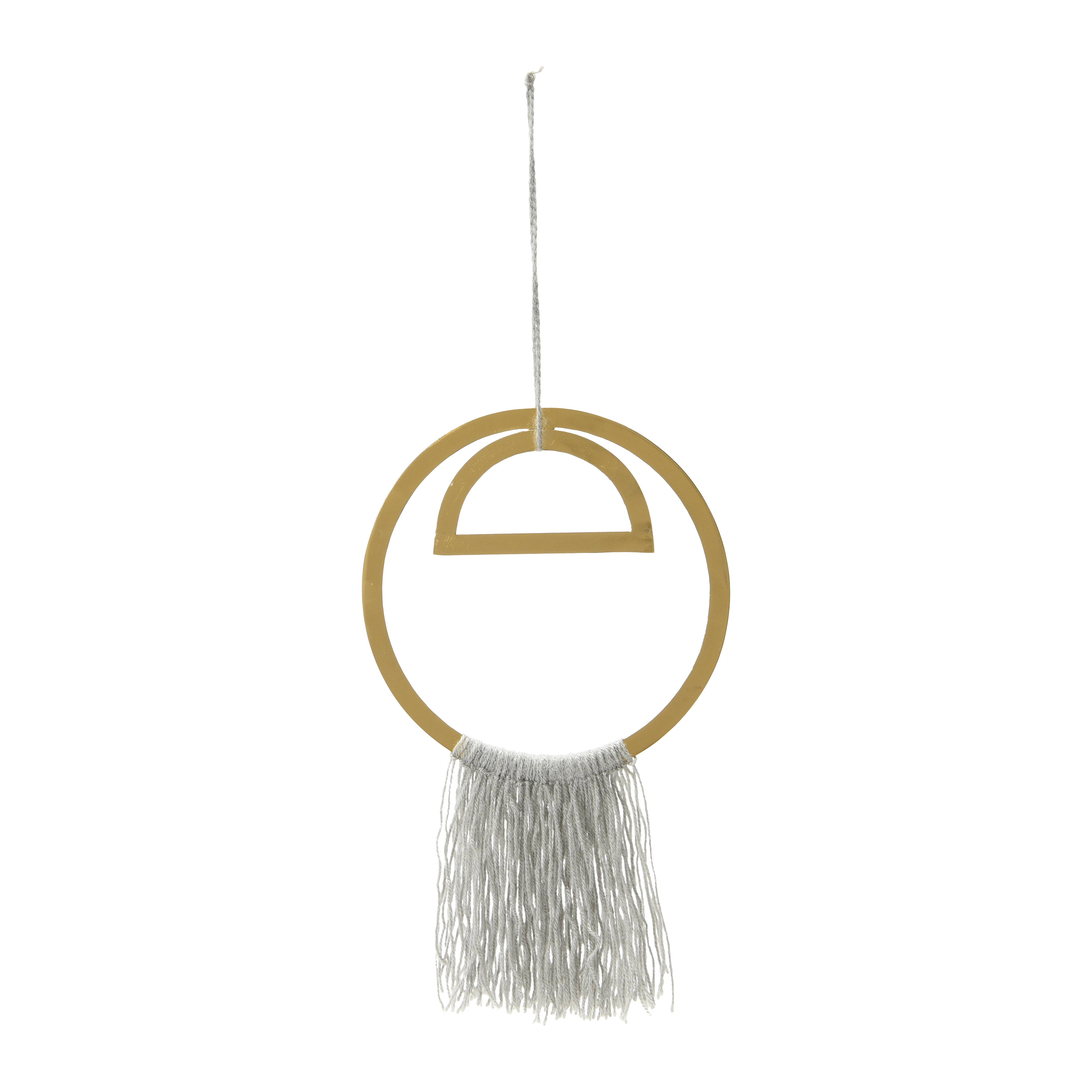 Hello Honey® Gold Round Metal Wall Hanging with Tassel