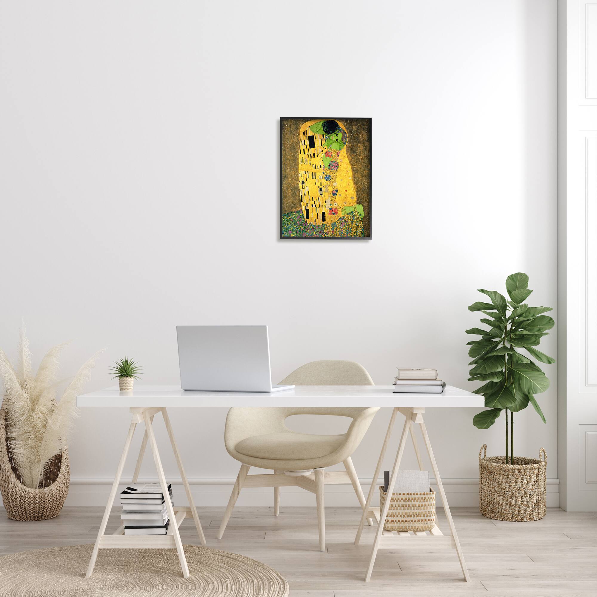 Stupell Industries Funny Classic Klimt Aliens Framed Giclee Art