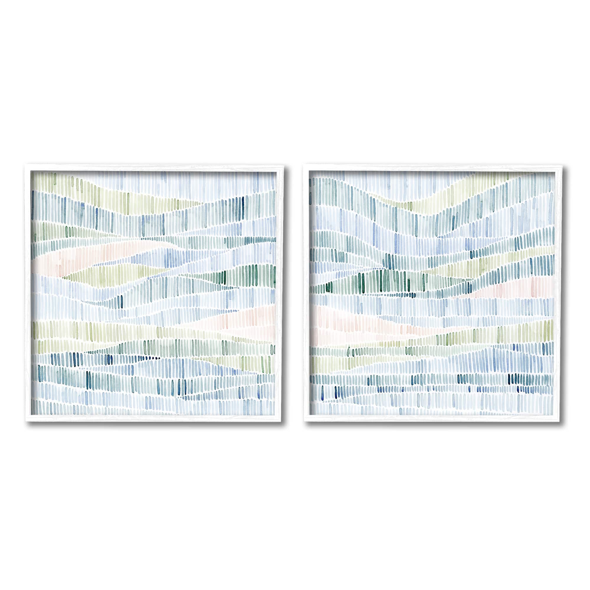 Stupell Industries Modern Abstract Nautical Landscape Wavy Striped Pattern Framed Wall Art