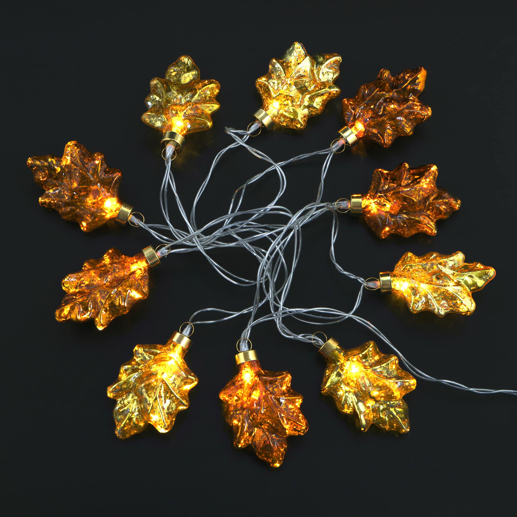 10ct. Glass Leaf Icon String Lights by Ashland®