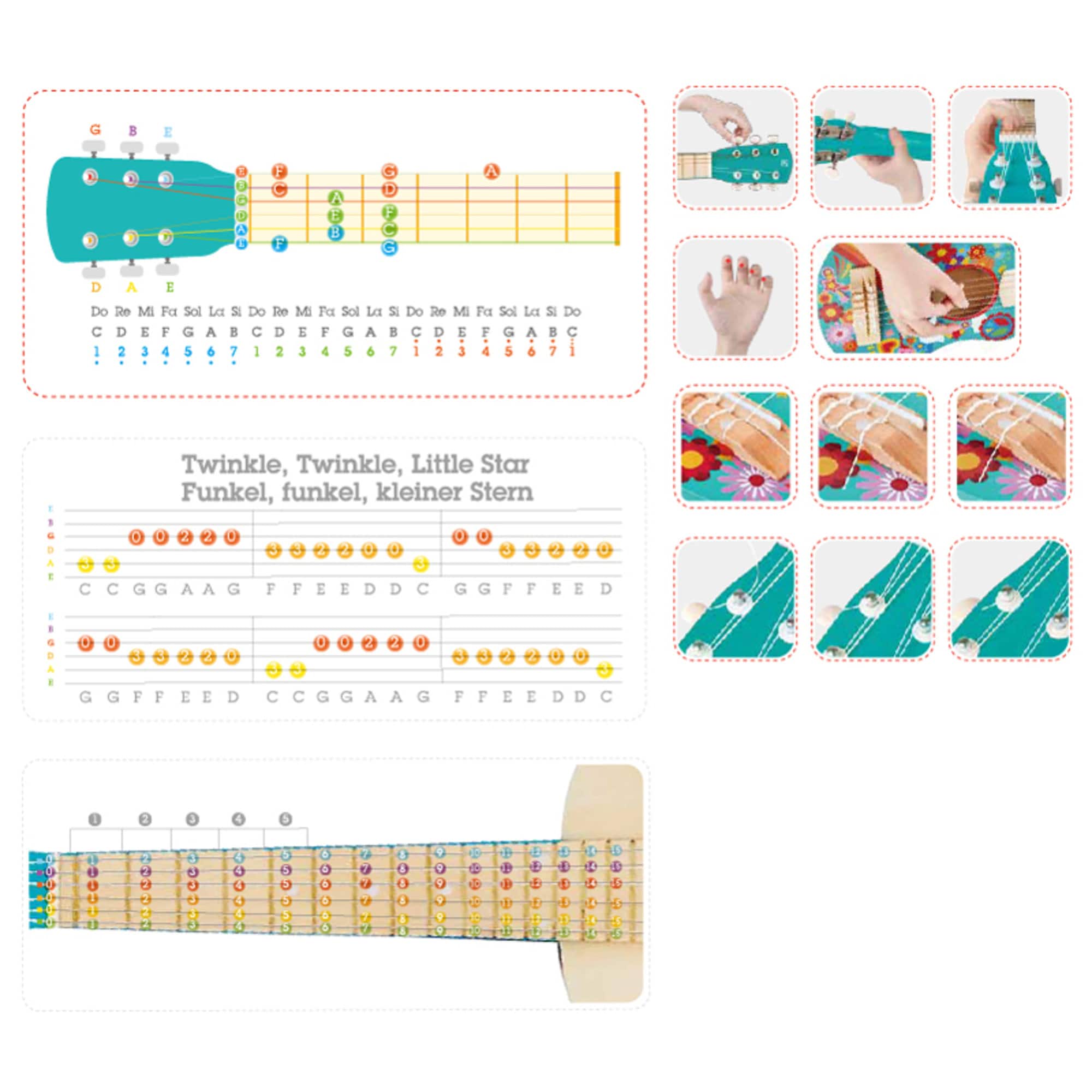 Hape 26" Flower Power First Musical Guitar