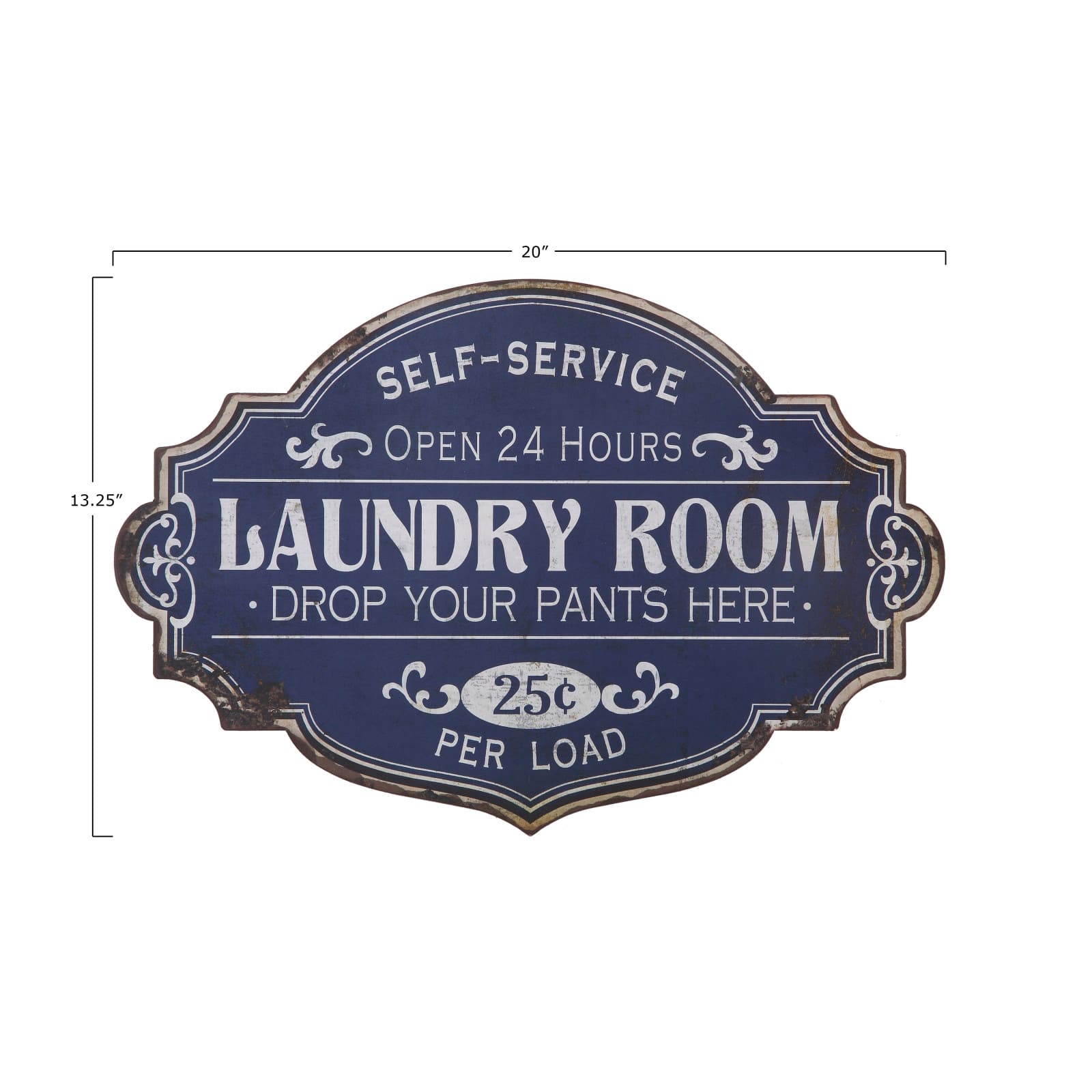 Hello Honey® Vintage Metal Laundry Room Wall Sign with Distressed Finish