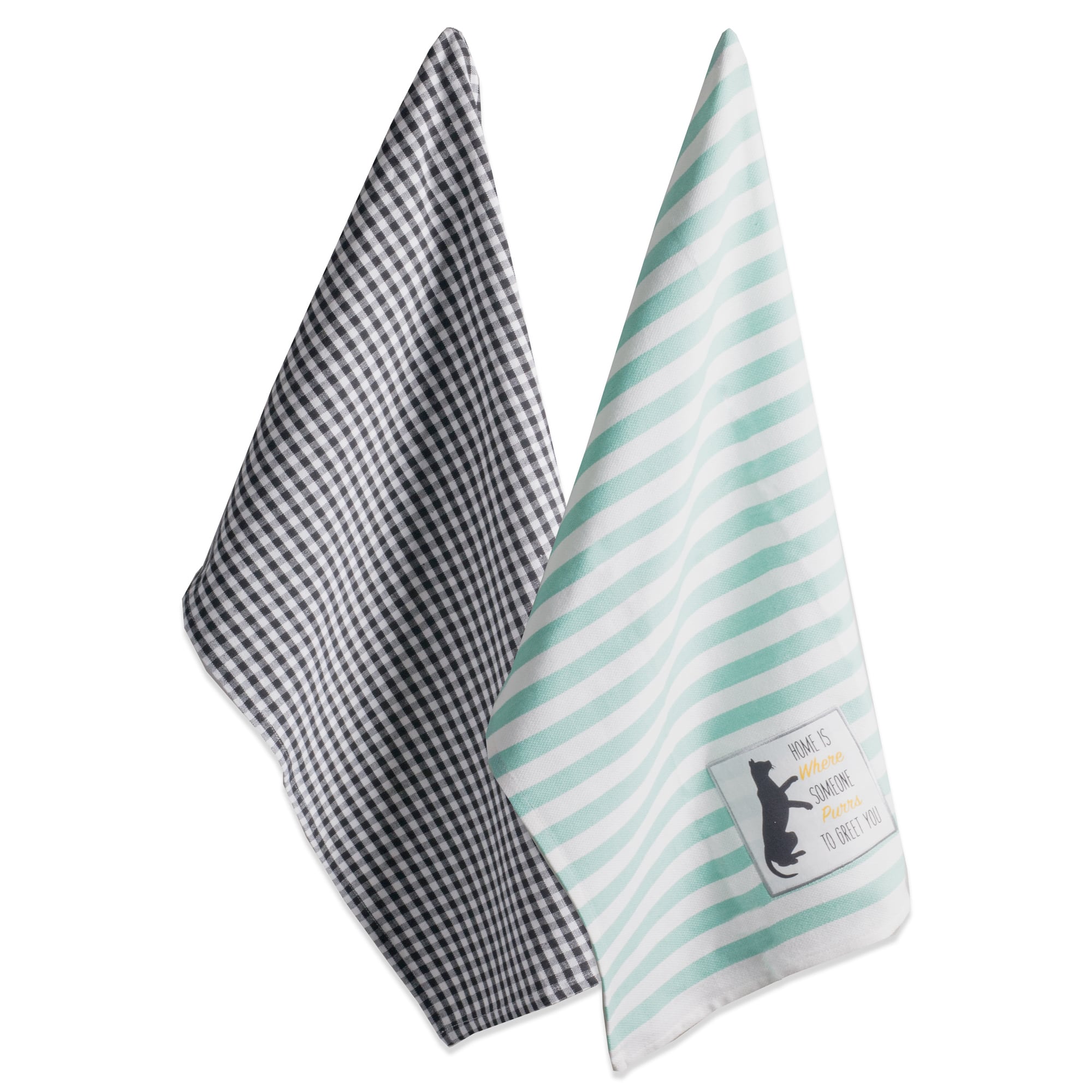 DII® Cat Greeting Embroidered Dishtowels, 2ct.