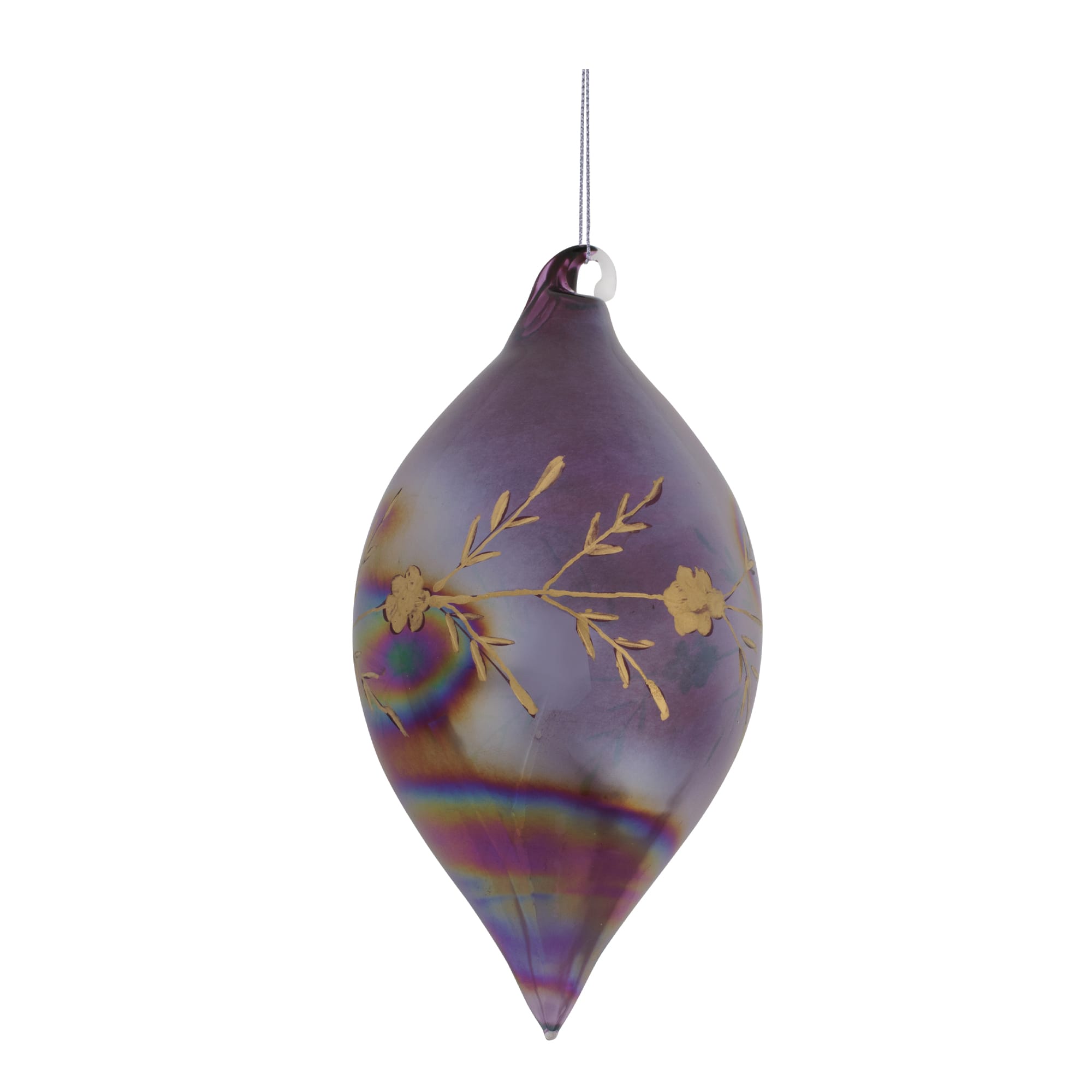 Melrose Iridescent Etched Glass Ornament Set