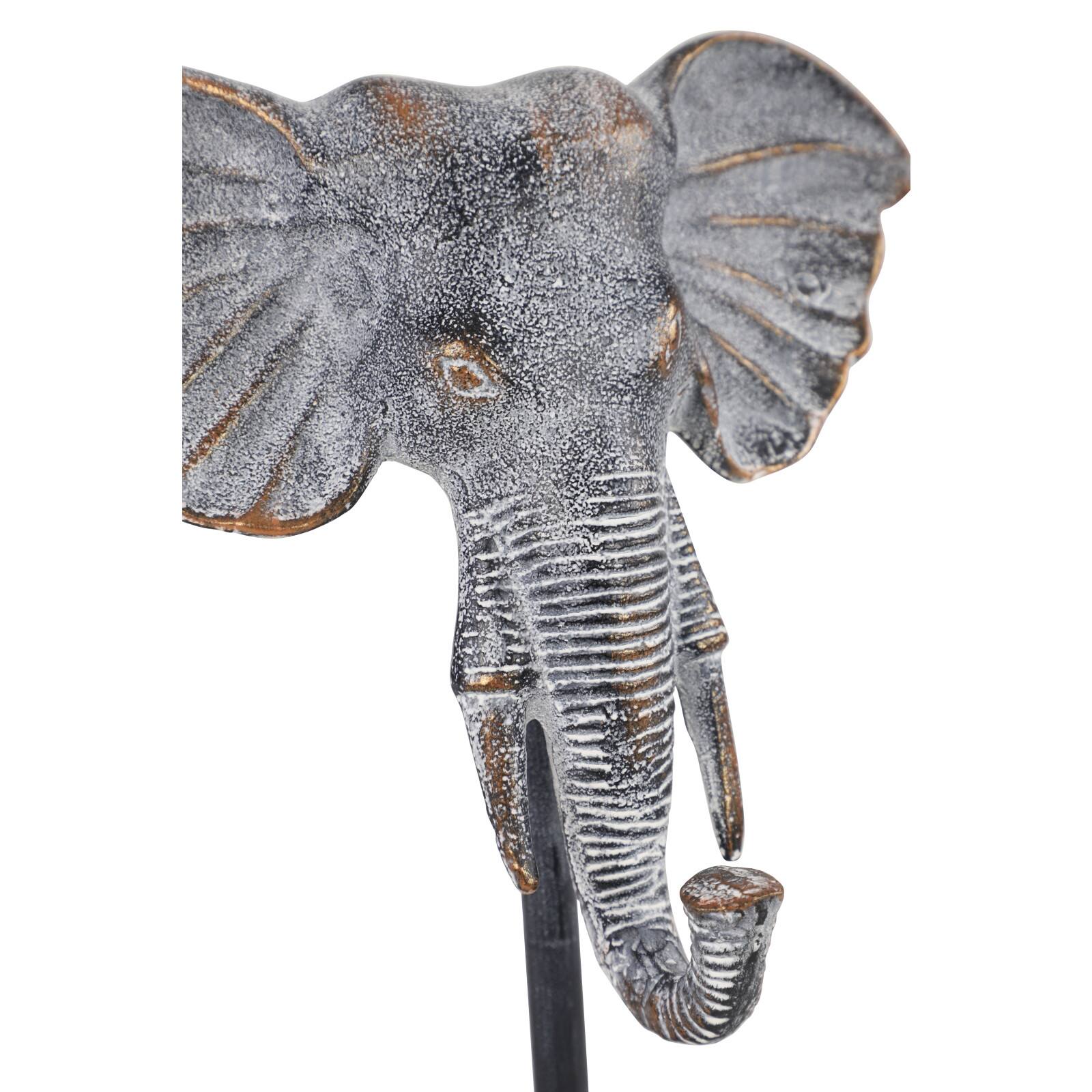 12" Gray Eclectic Elephant Sculptures, 2ct.