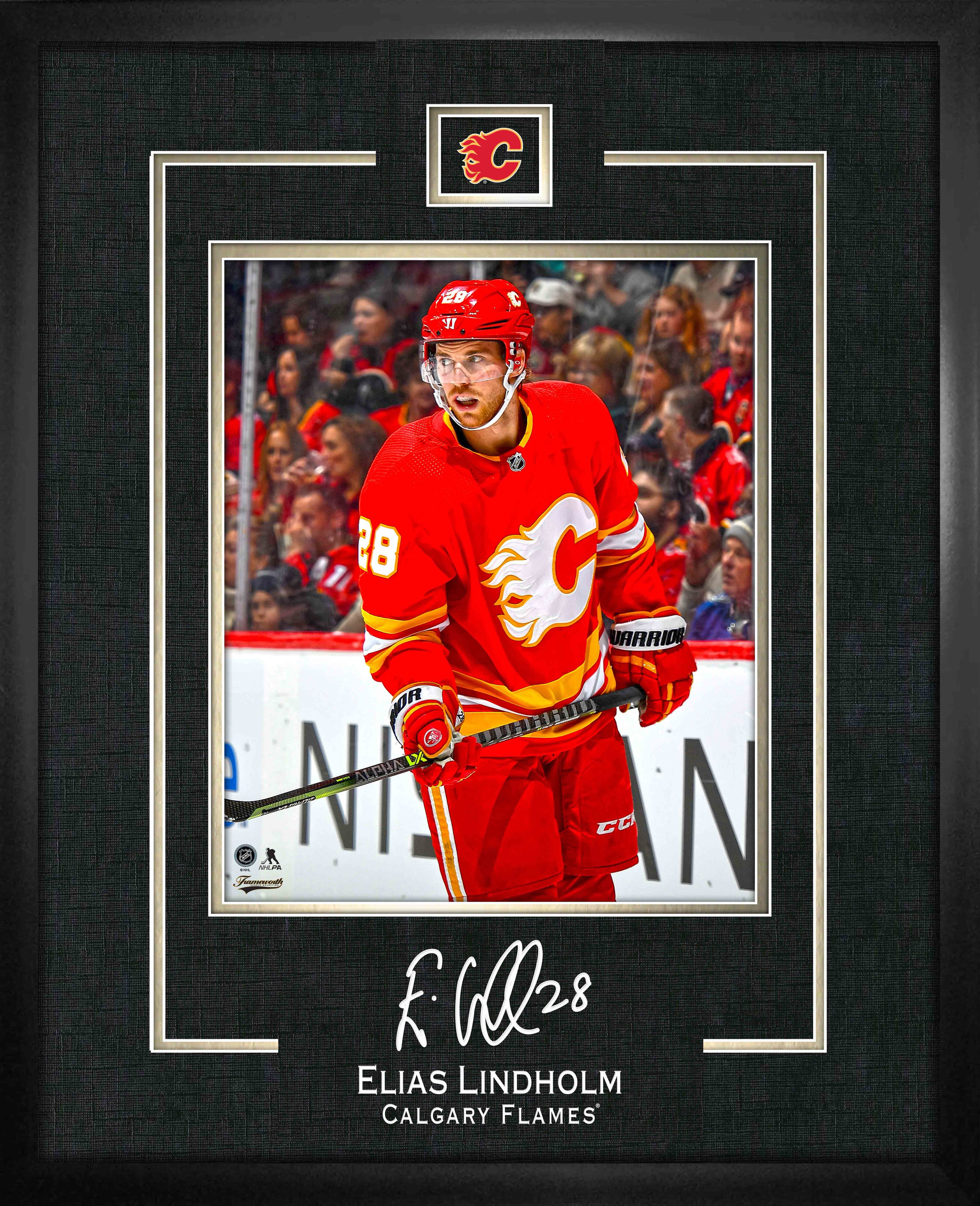 Elias Lindholm 16" x 20" Replica Signature Frame Flames