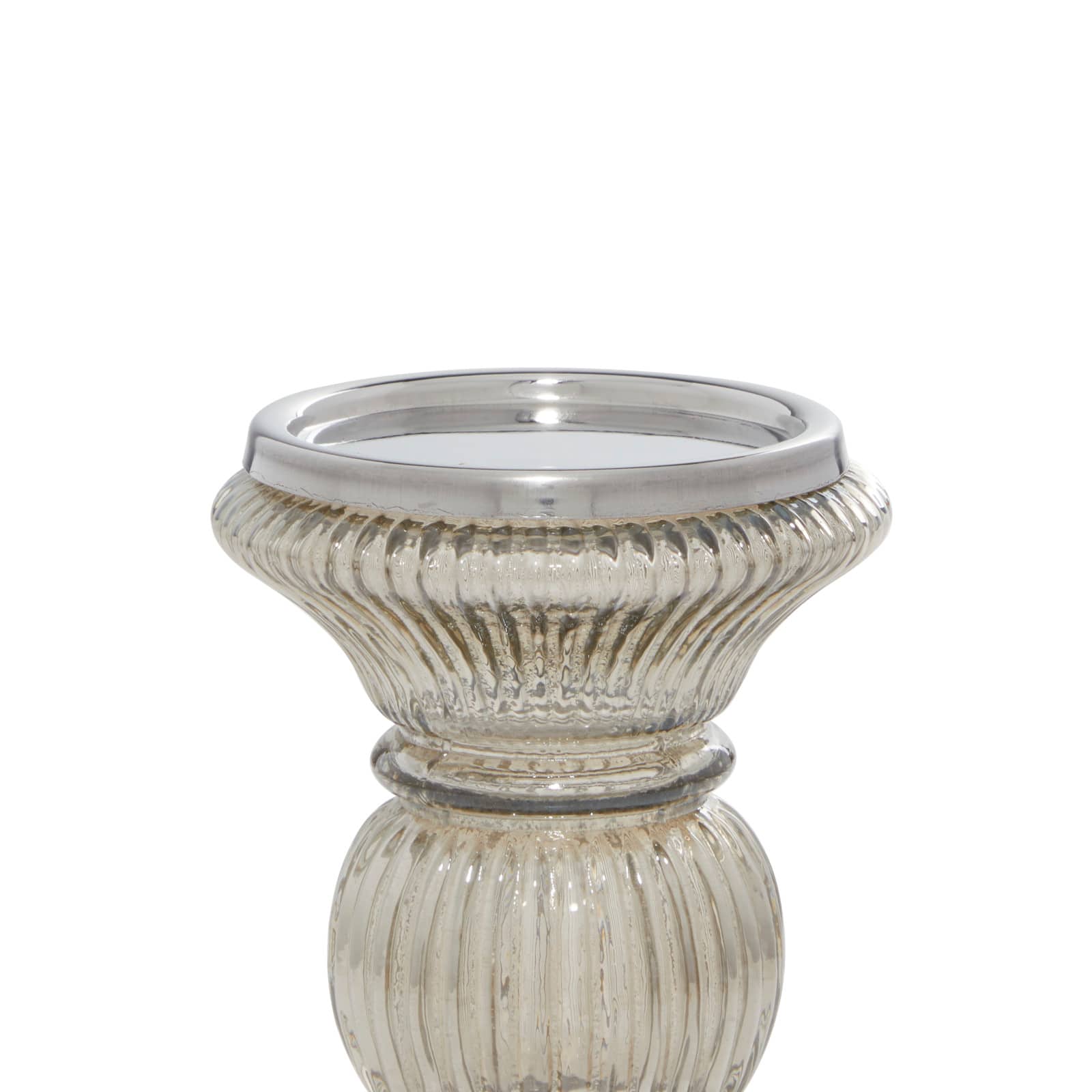 Clear Glass Traditional Candle Holder Set