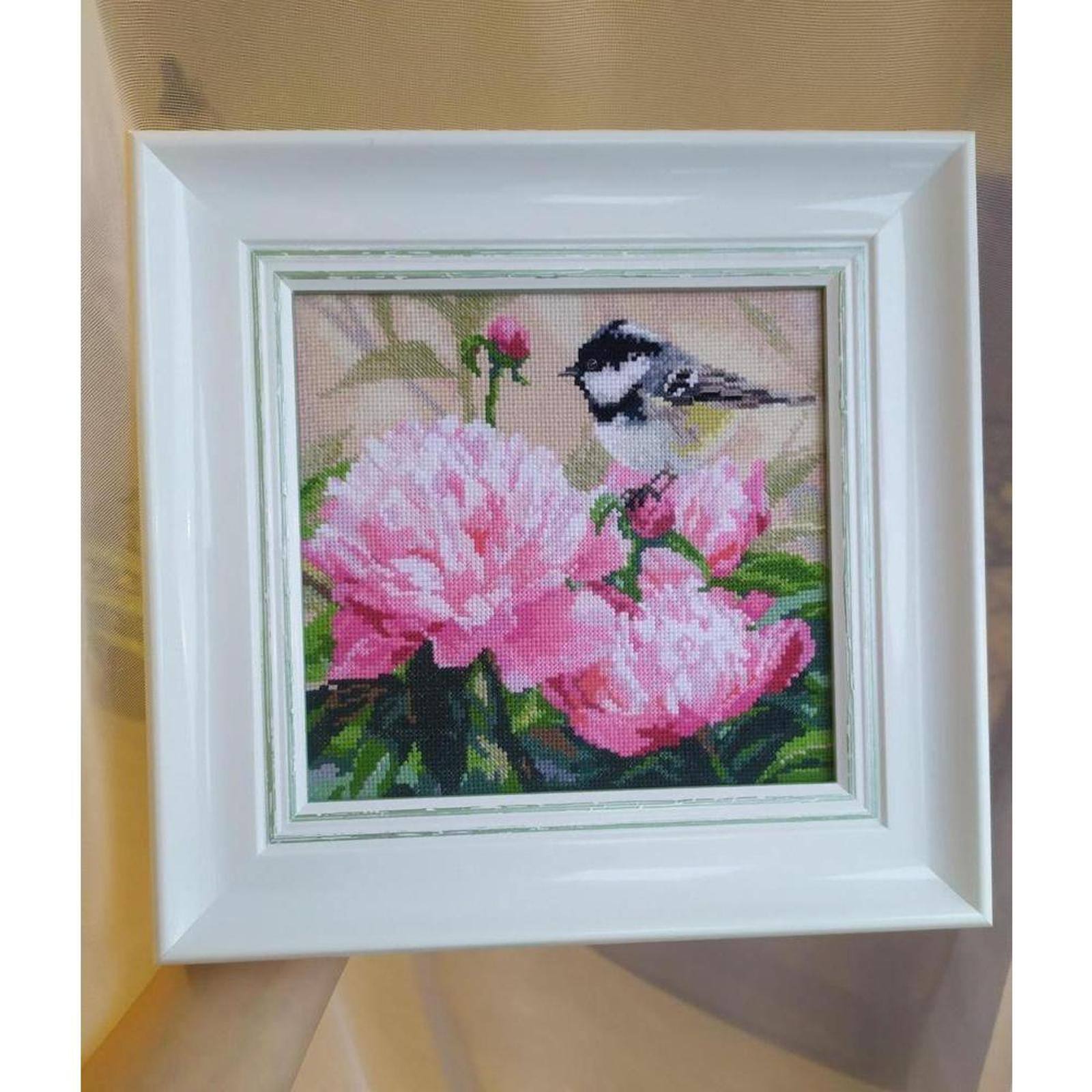 Alisa Titmouse And Peonies Cross Stitch Kit
