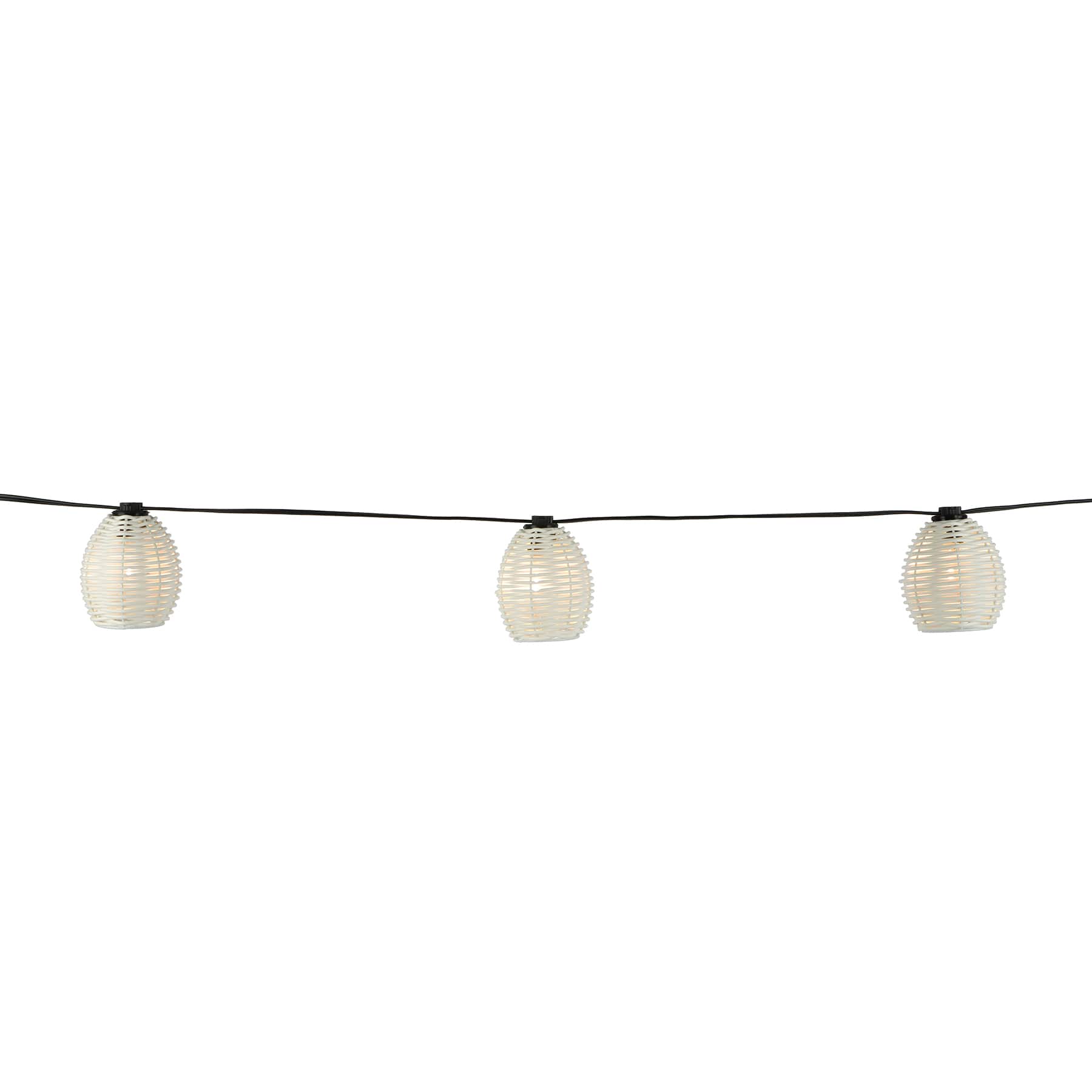 10ct. White Rattan Shade String Lights by Ashland®