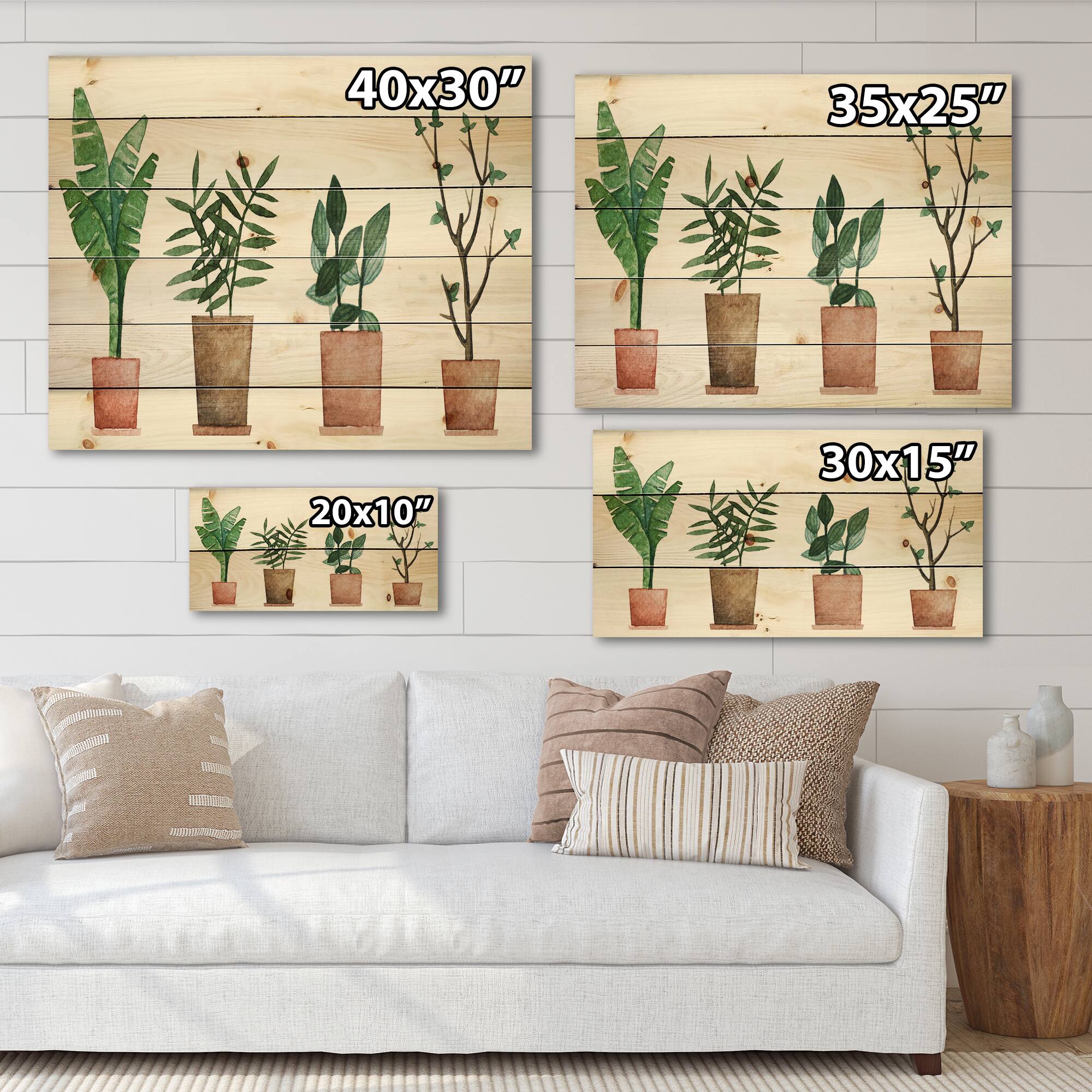 Designart - Duo of Potted Flowers House Plants