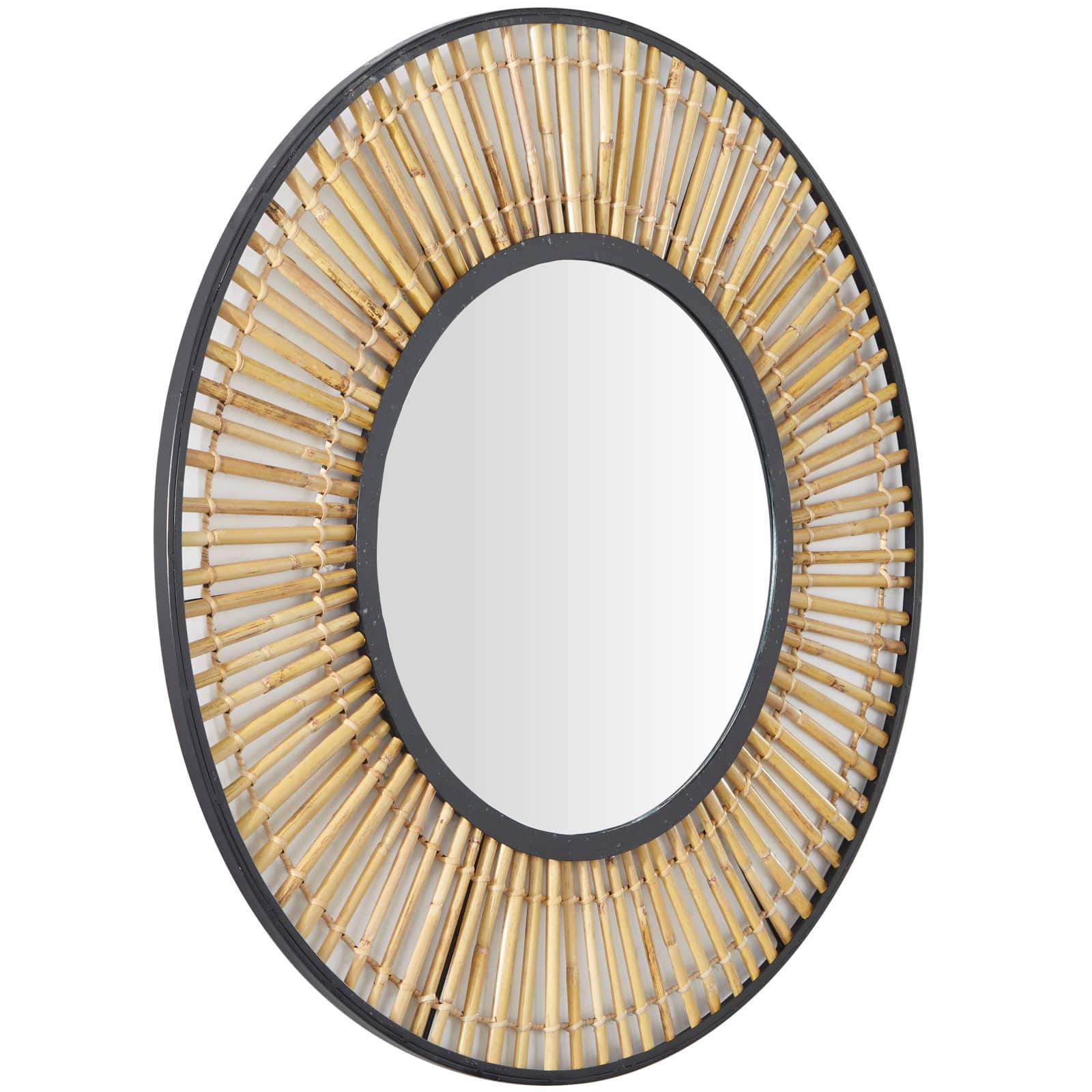 Brown Metal Handmade Weaved Frame Wall Mirror 28" x 1" x 28"