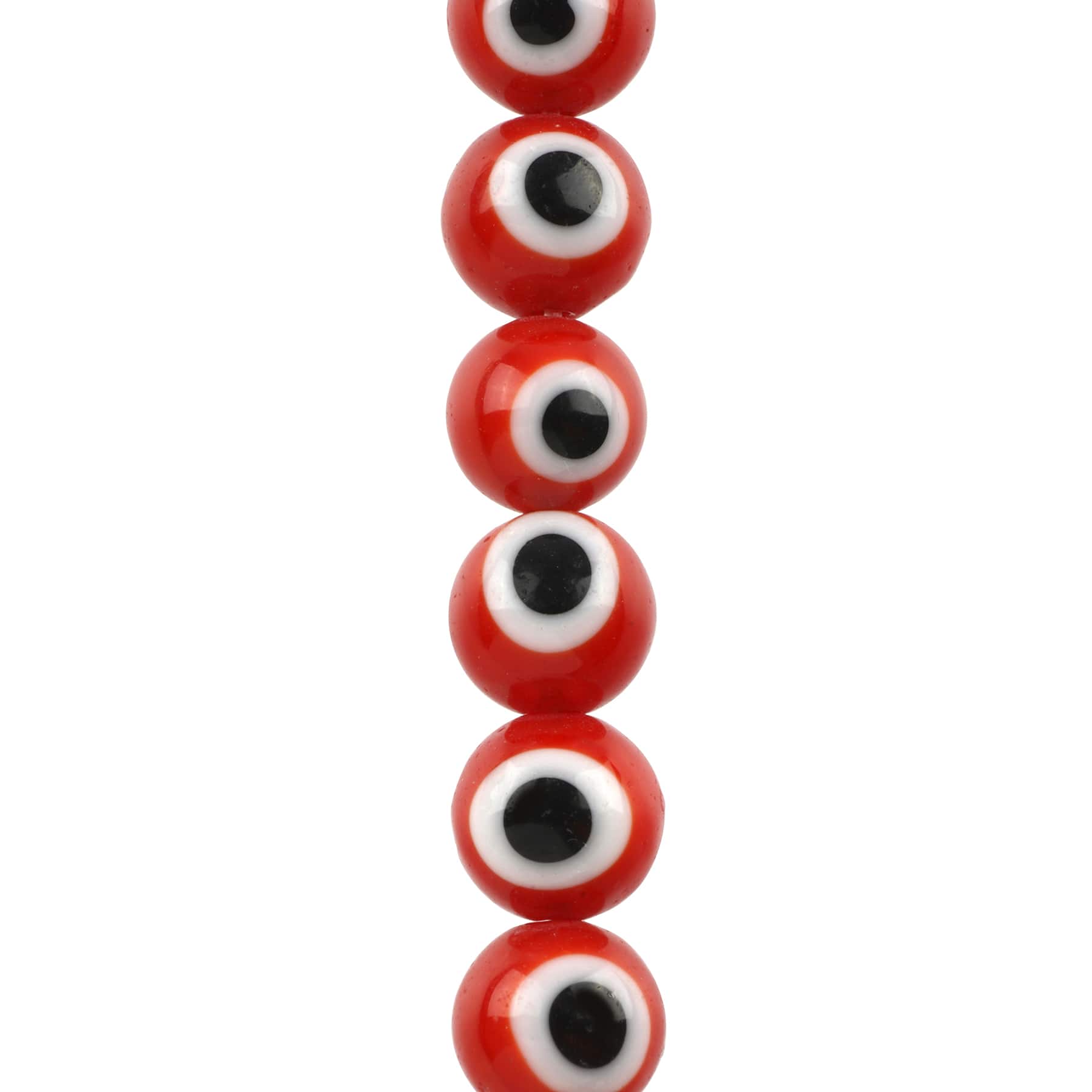 12 Pack: Lampwork Glass Round Evil Eye Beads