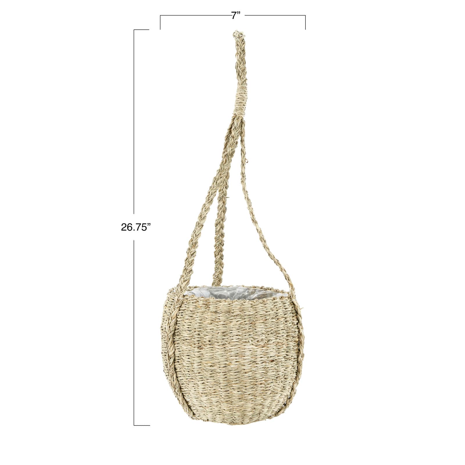 Hello Honey® Handwoven Hanging Seagrass Basket Planter