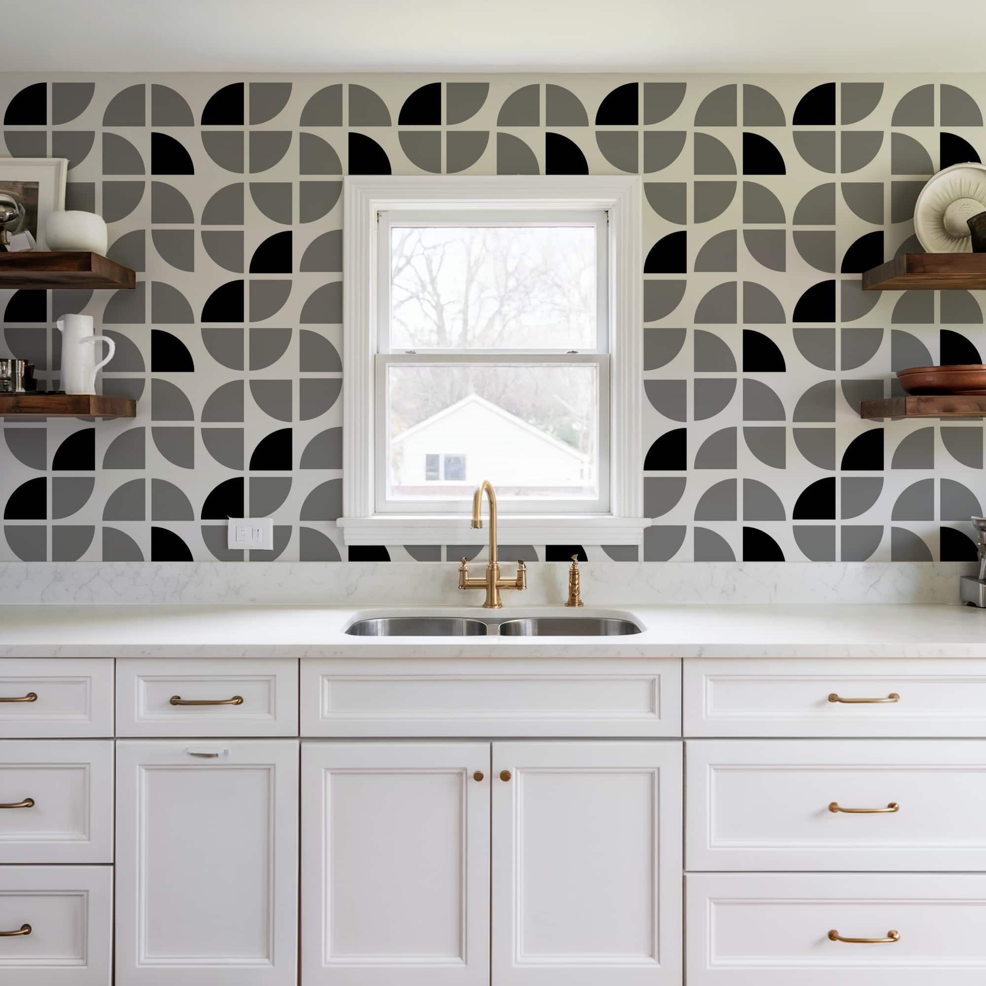 Designs Direct Mod Geo Crescents Peel & Stick Wallpaper