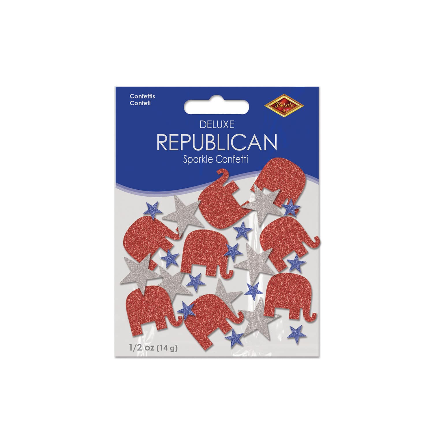 Beistle 1/2oz. Republican Deluxe Sparkle Confetti Packs, 2ct.