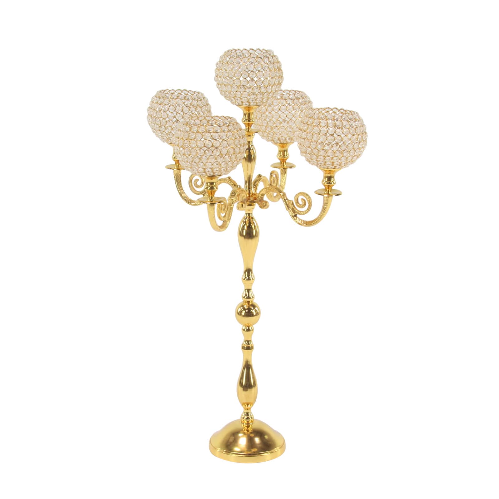 Gold Aluminum Glam Candle Holder, 40" x 24" x 24"