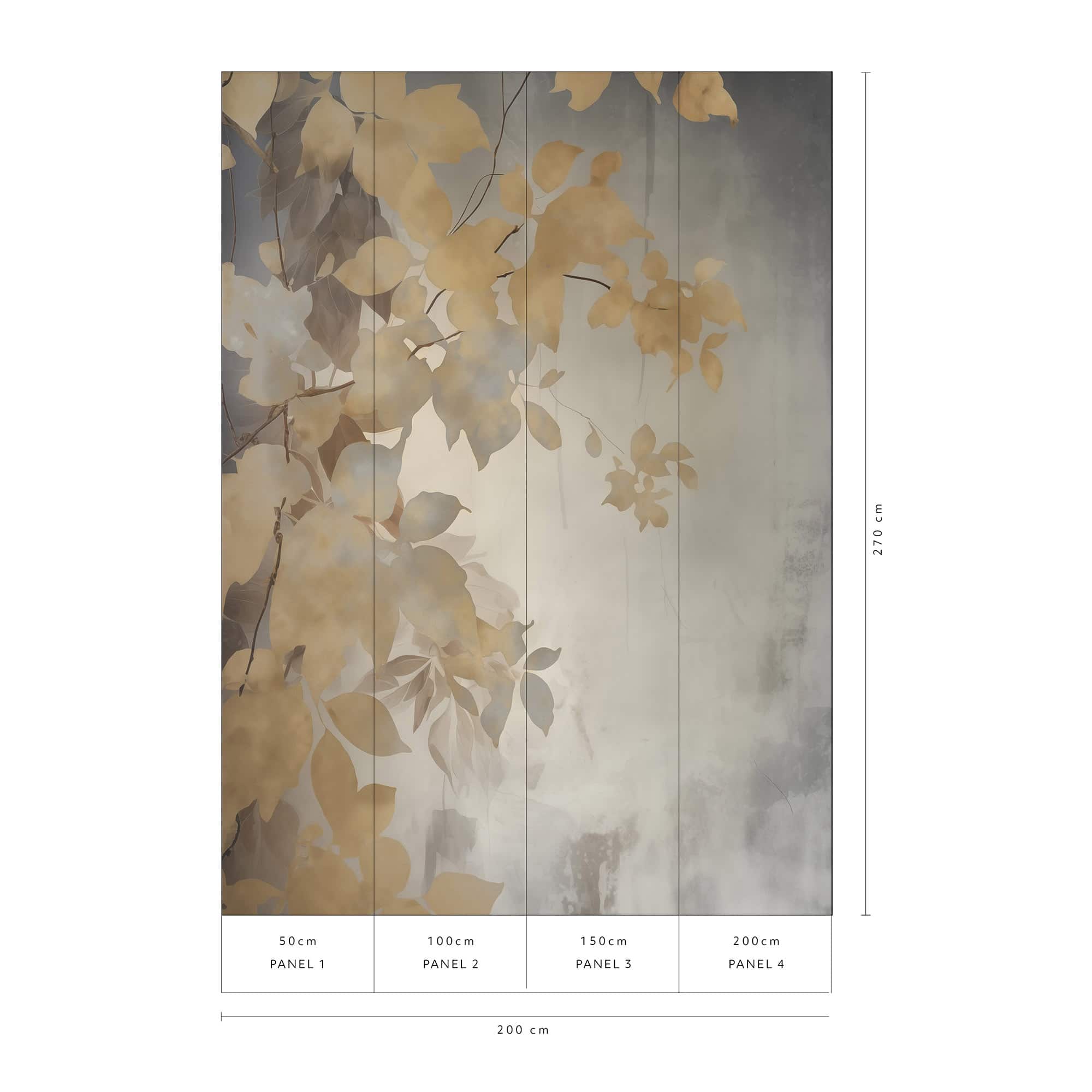 Designs Direct Afterglow Leaves Wall Mural