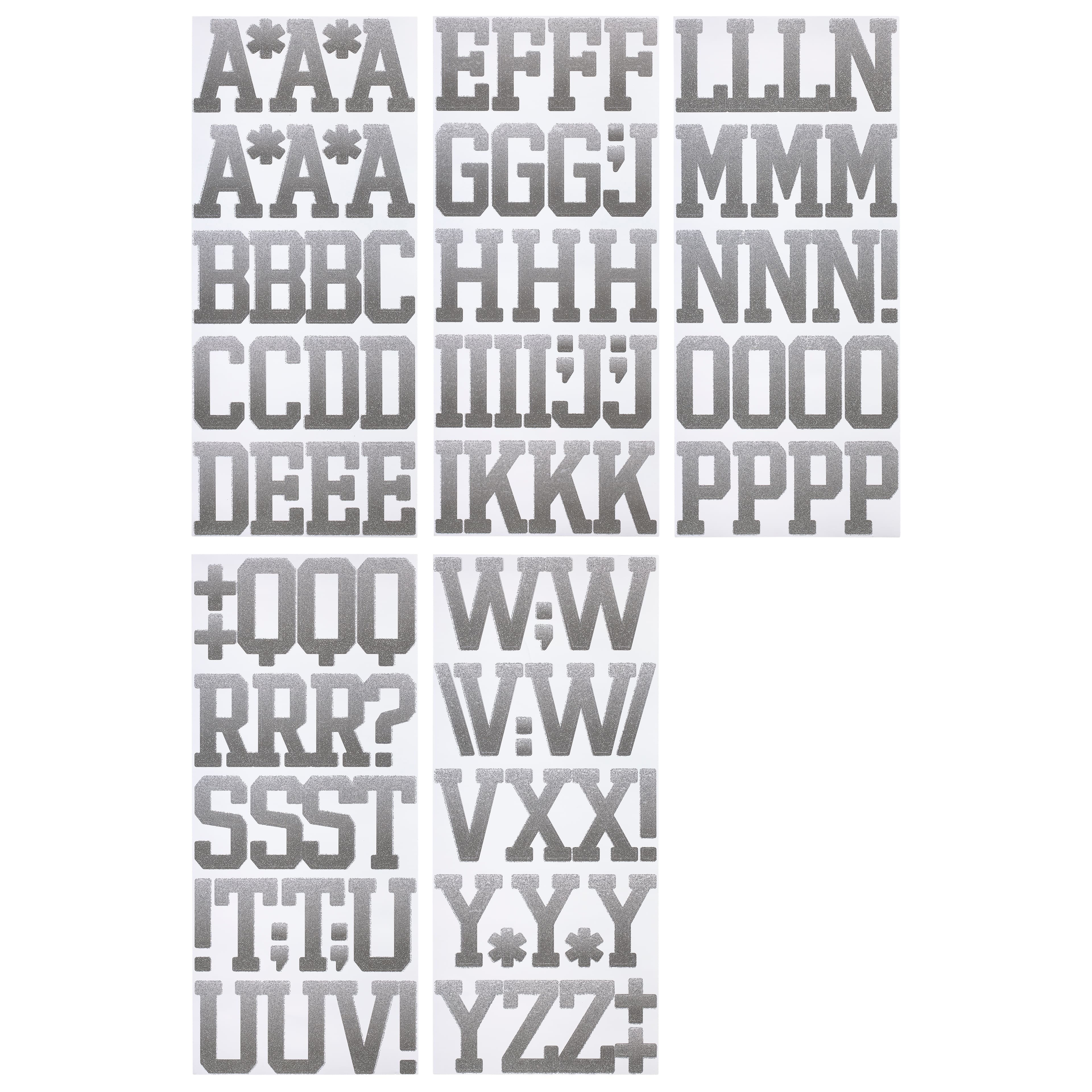 6 Packs: 117 ct. (702 total) Silver Glitter Ombre Alphabet Stickers by Recollections™