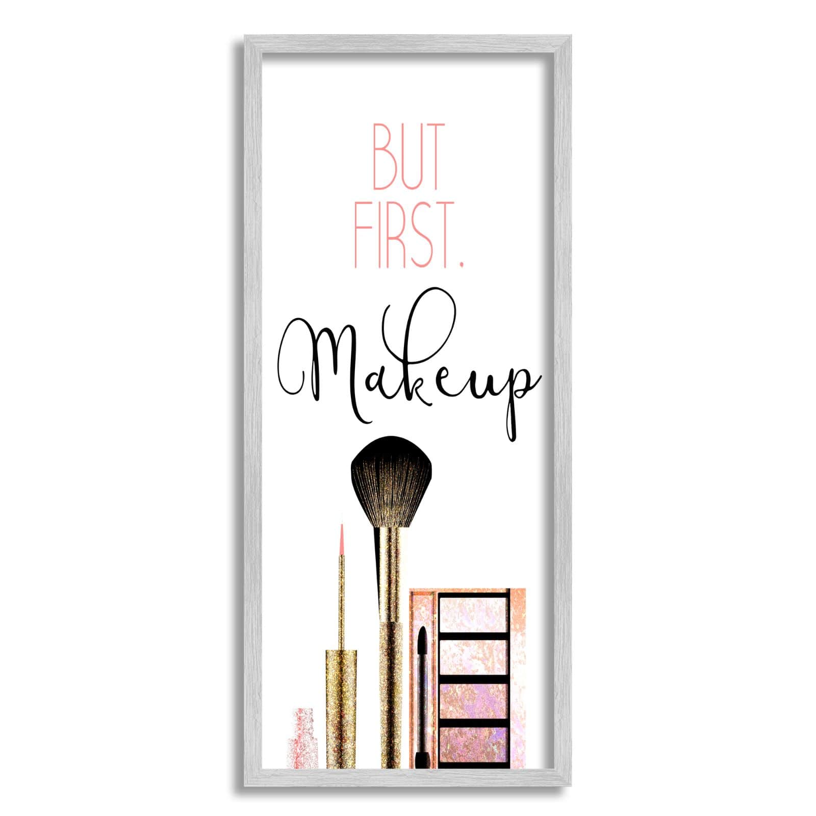 Stupell Industries Makeup Fashion Designer Modern Pink Word Framed Wall Art