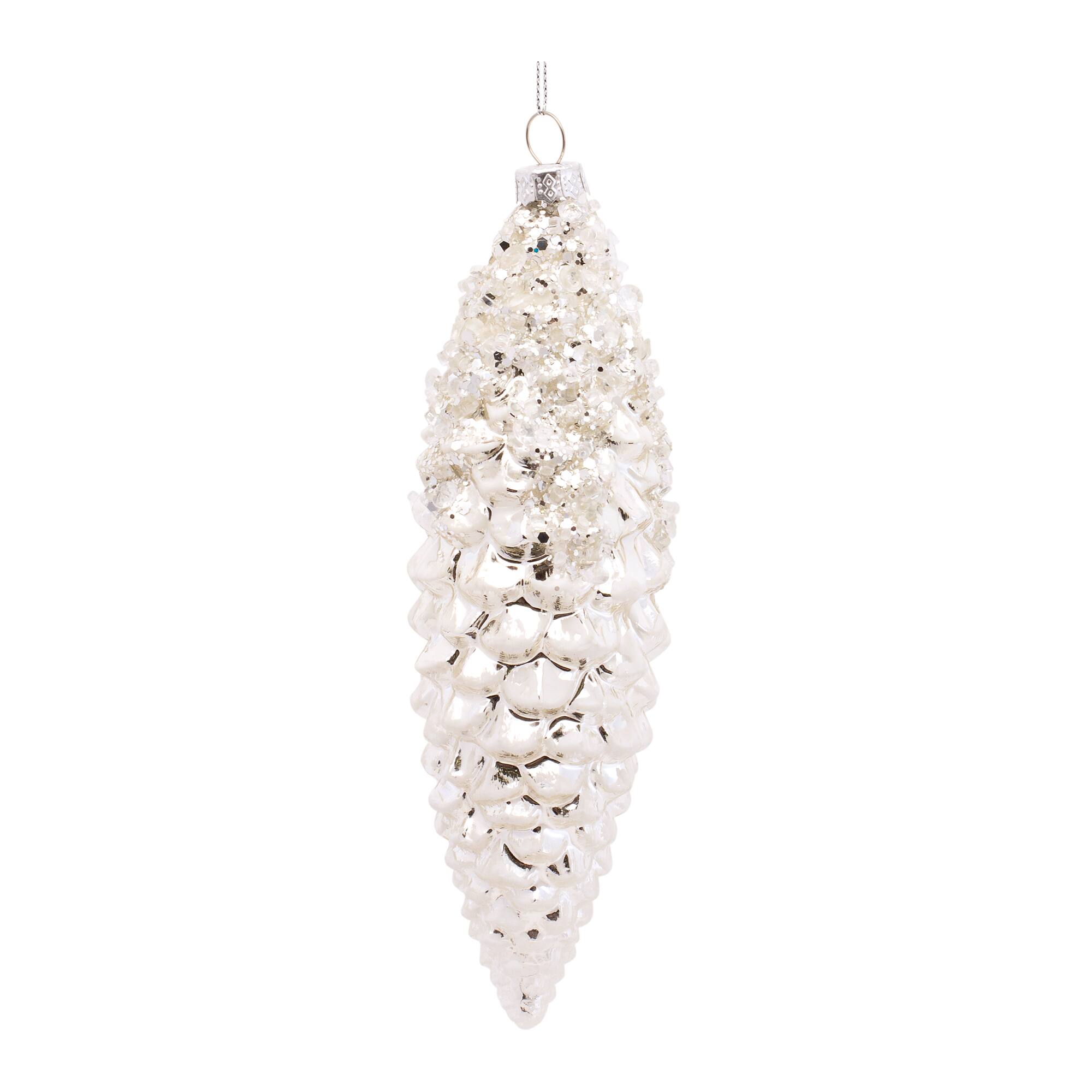 12ct. Glass Pinecone Ornament Set