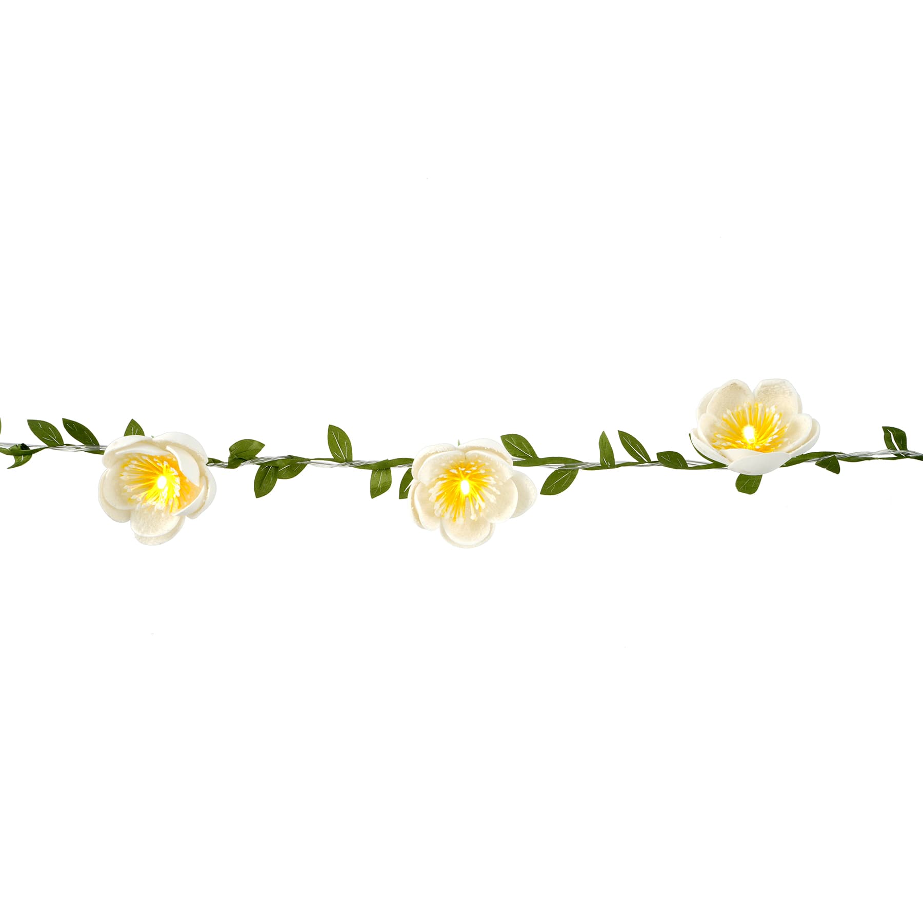 10ct. Large White Flowers LED Garland String Lights by Ashland®